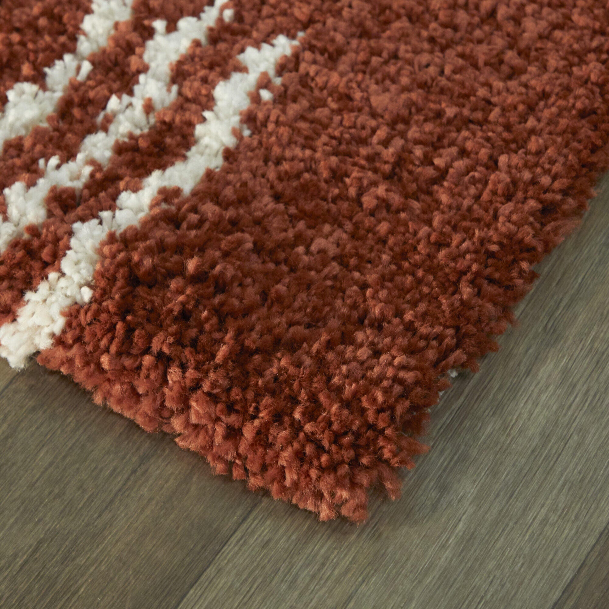 Balta Rupa Tibet Modern Shag 2'2" x 7' Runner, Rust, large