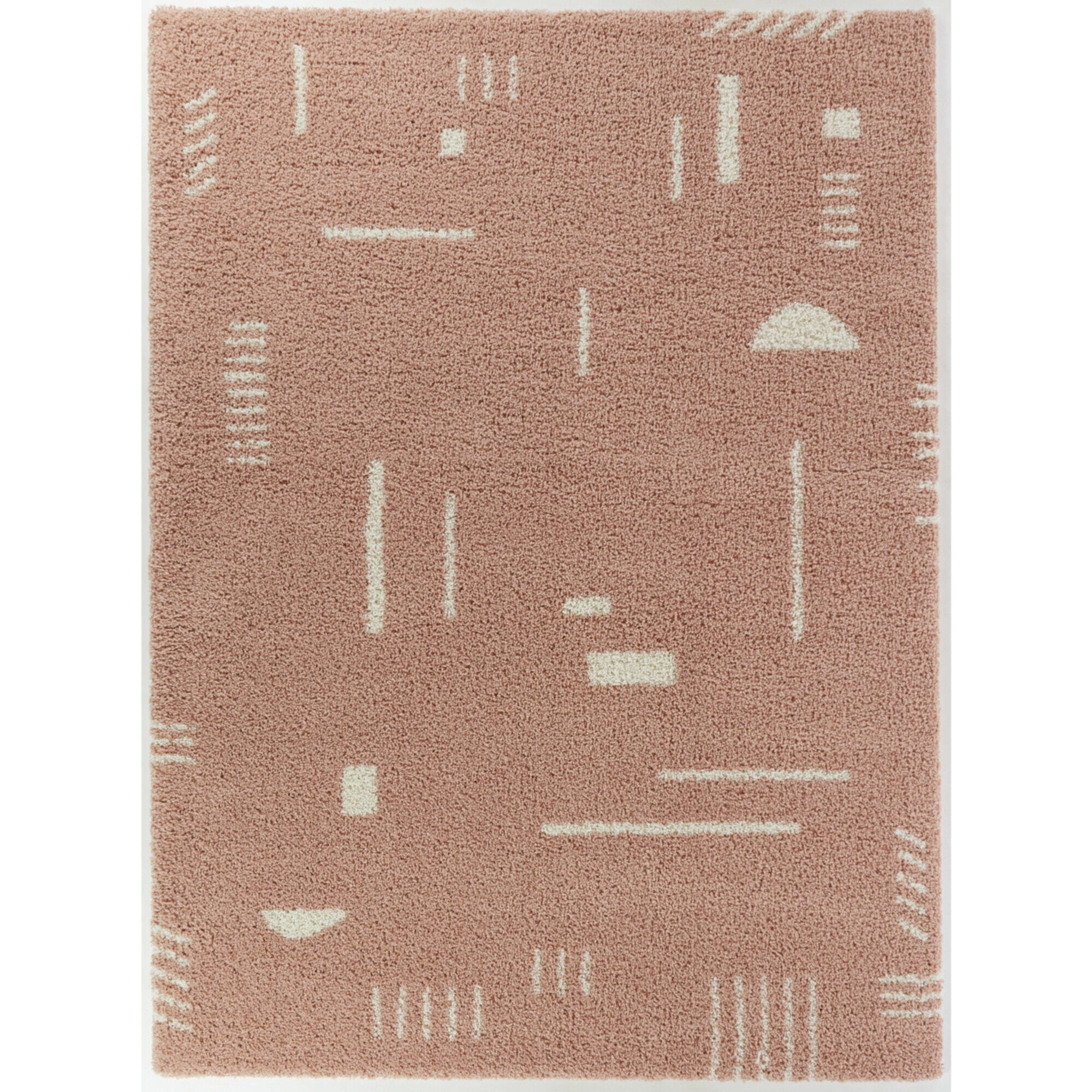 Balta Rupa Boho Moroccan Shag 6' 7" x 9' Area Rug, Pink, large