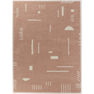 Balta Rupa Boho Moroccan Shag 5' 3" x 7' Area Rug, Pink, large