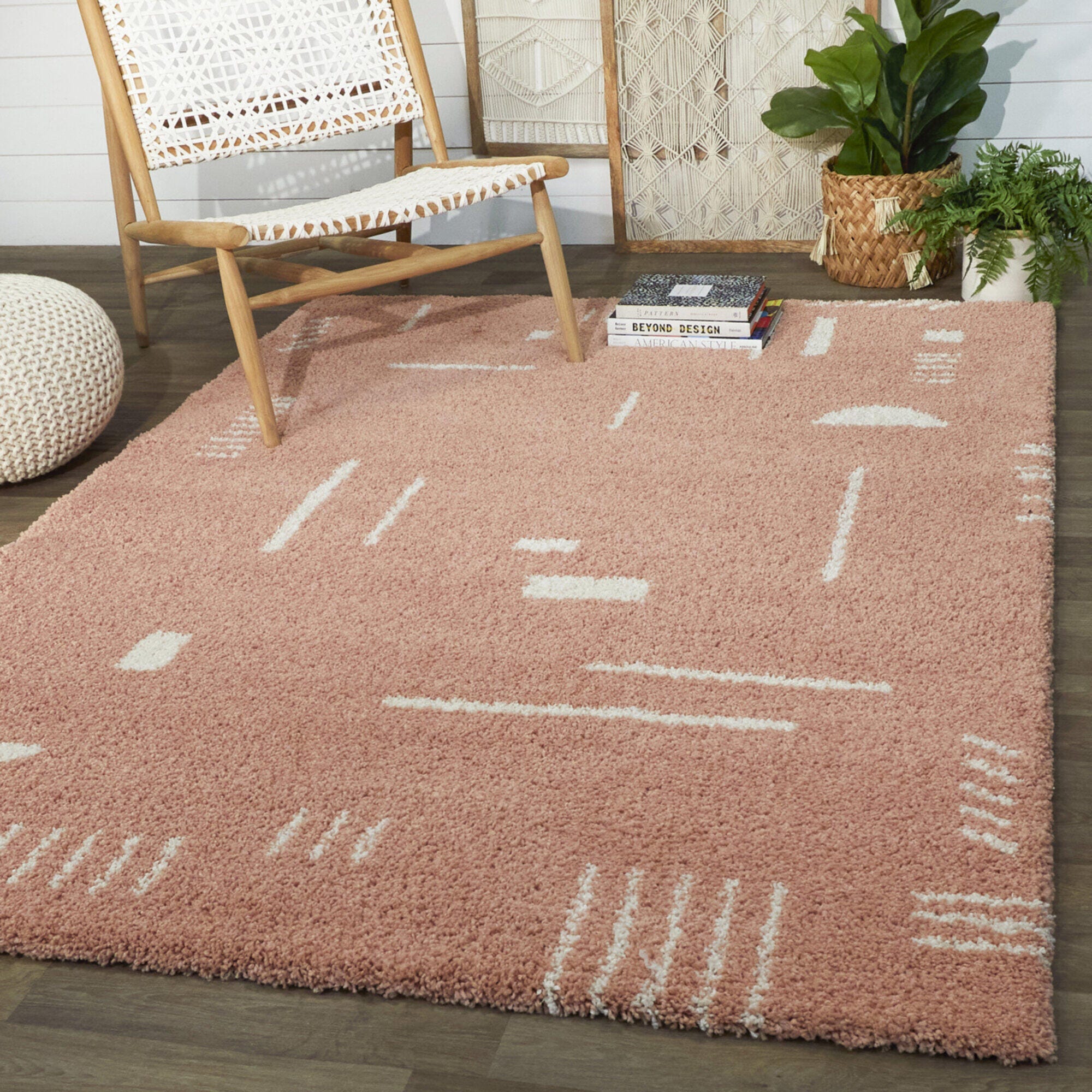 Balta Rupa Tibet Modern Shag 2'2" x 7' Runner, Pink, large