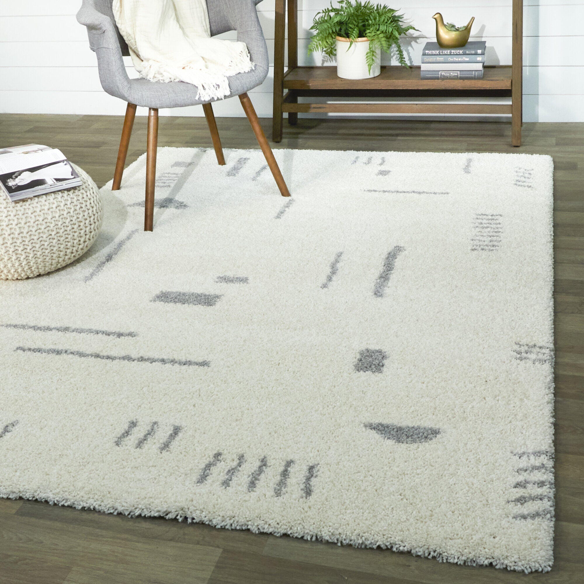 Balta Rupa Tibet / Modern Shag 2'2" x 7' Runner, Gray, large