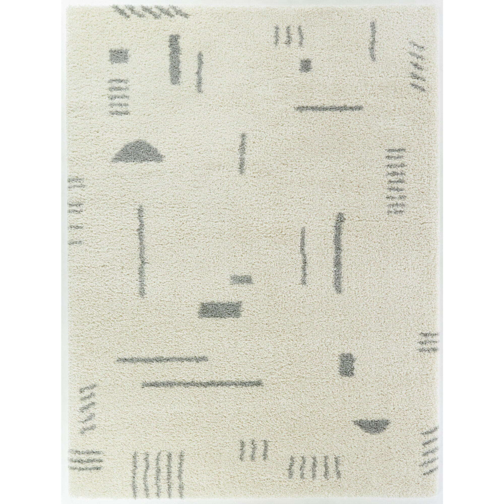Balta Rupa Boho Moroccan Shag 6' 7" x 9' Area Rug, Gray, large