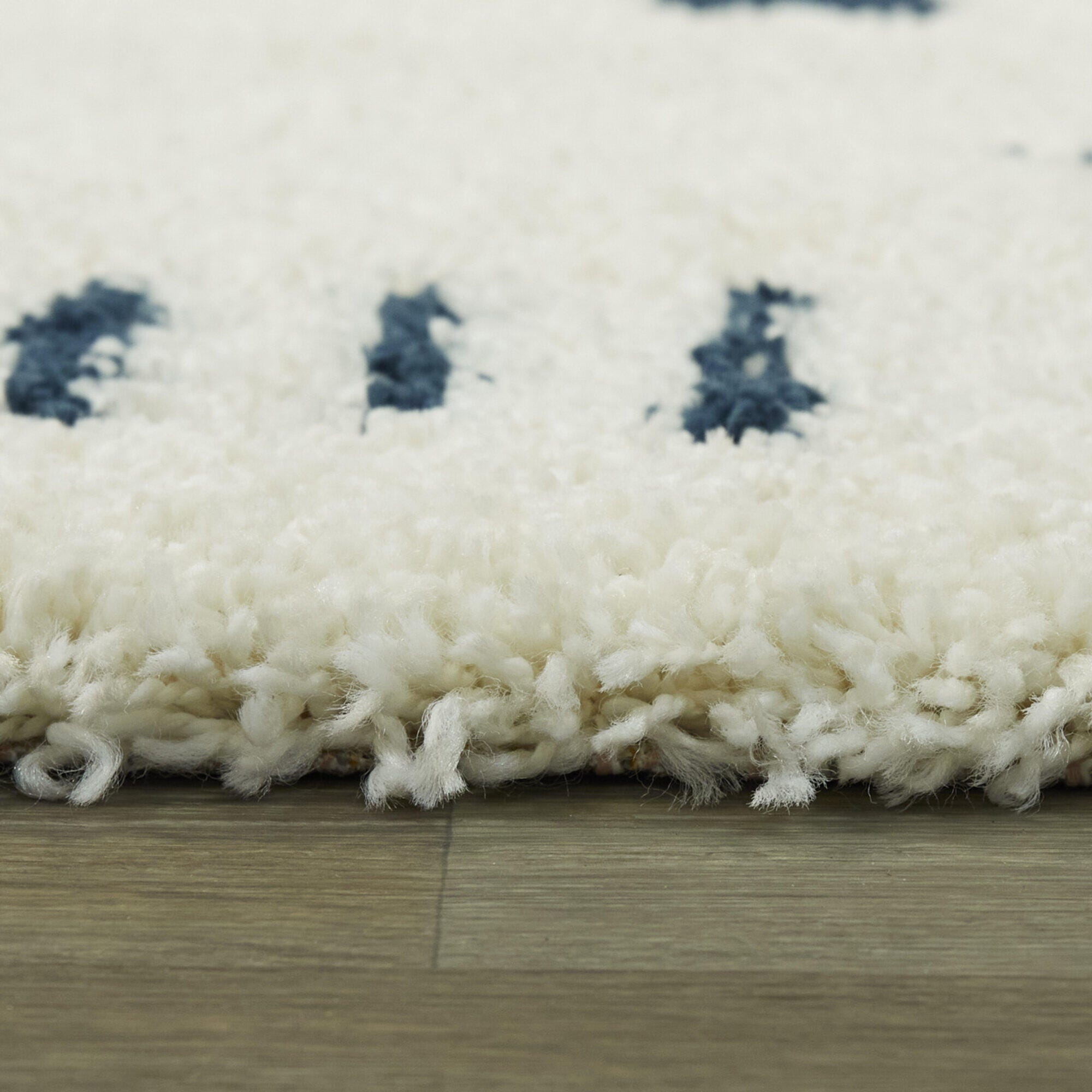 Balta Rupa Boho Moroccan Shag 4' 4" x 6' Runner Rug, Navy, large