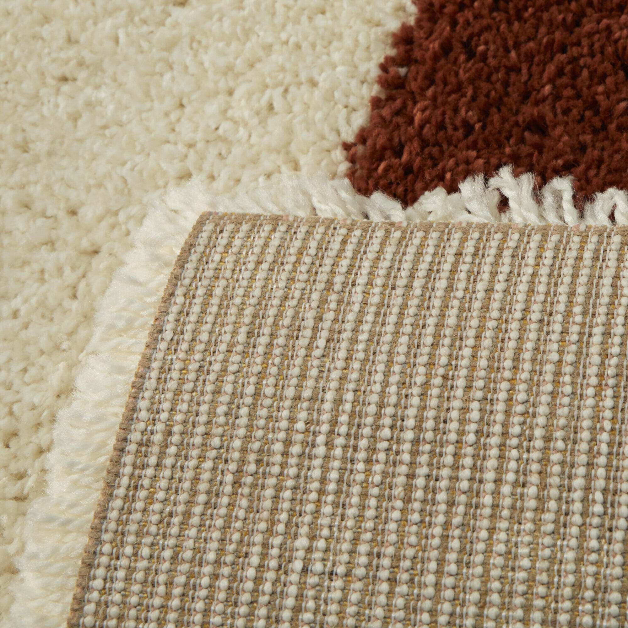 Balta Levine Modern Geometric Shag 5' 3" x 7' Area Rug, Burnt Orange, large