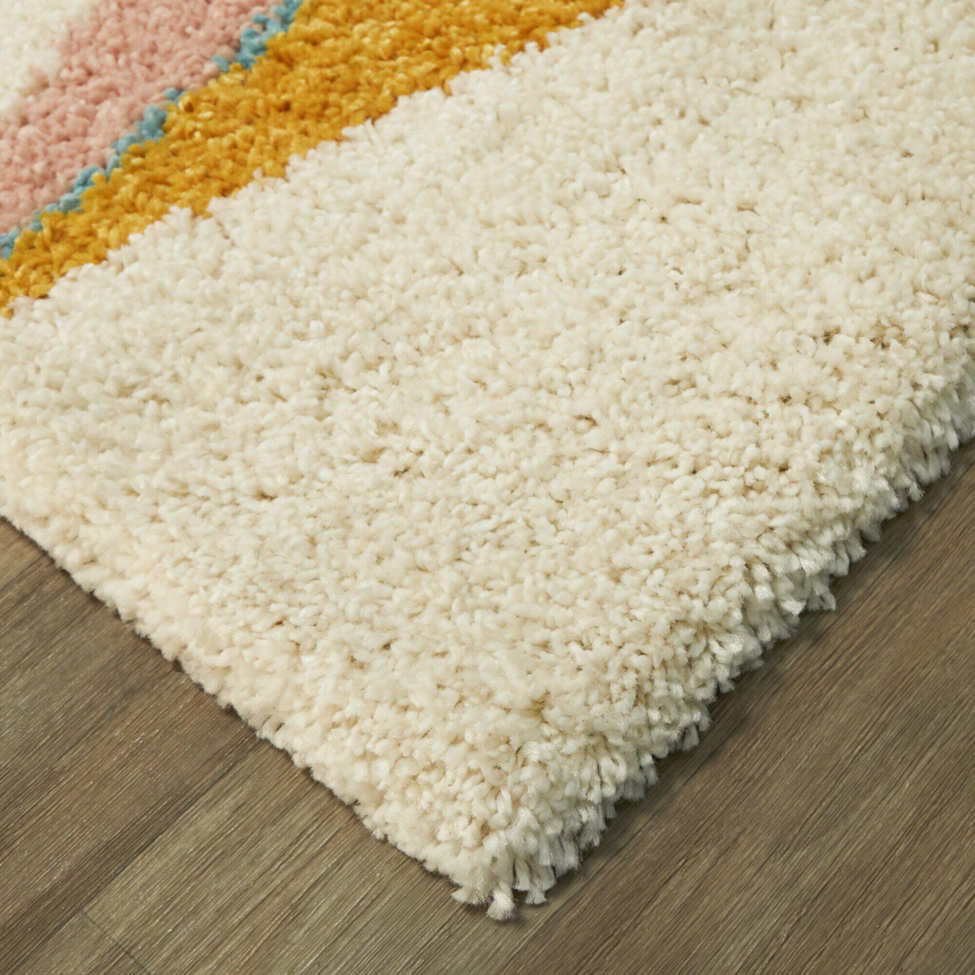 Balta Levine Modern Geometric Shag 2' 7" x 7' Runner Rug, Orange, large