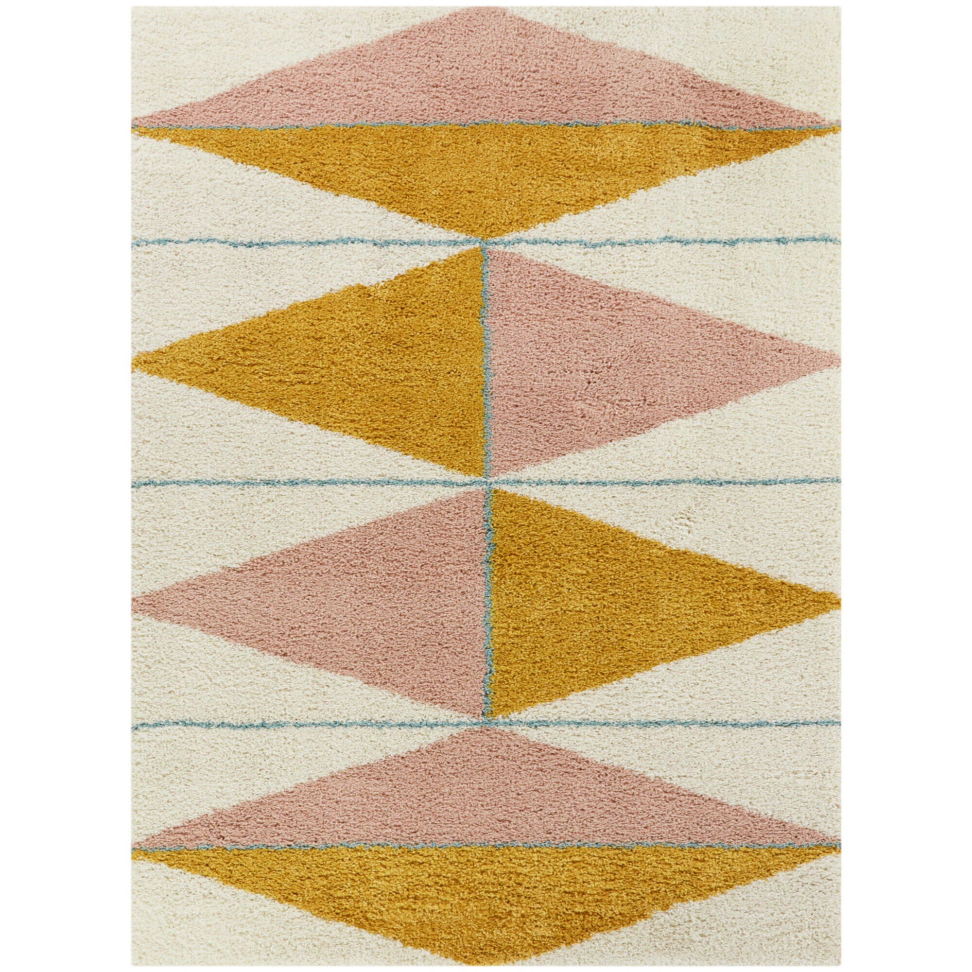 Balta Levine Modern Geometric Shag 5' 3" x 7' Area Rug, Orange, large