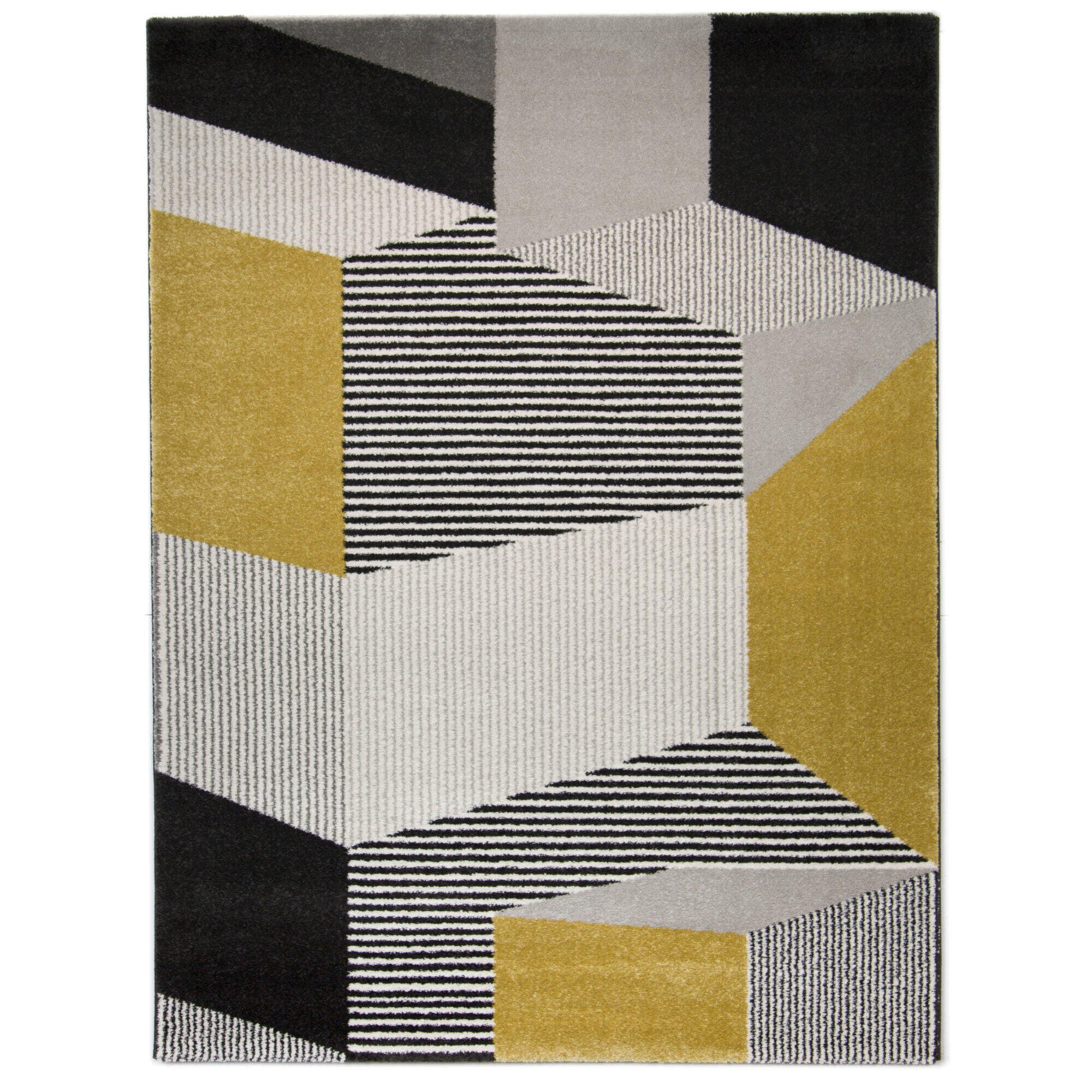 Balta Evelina Modern Geometric 6' 7" x 9' Area Rug, Gold, large