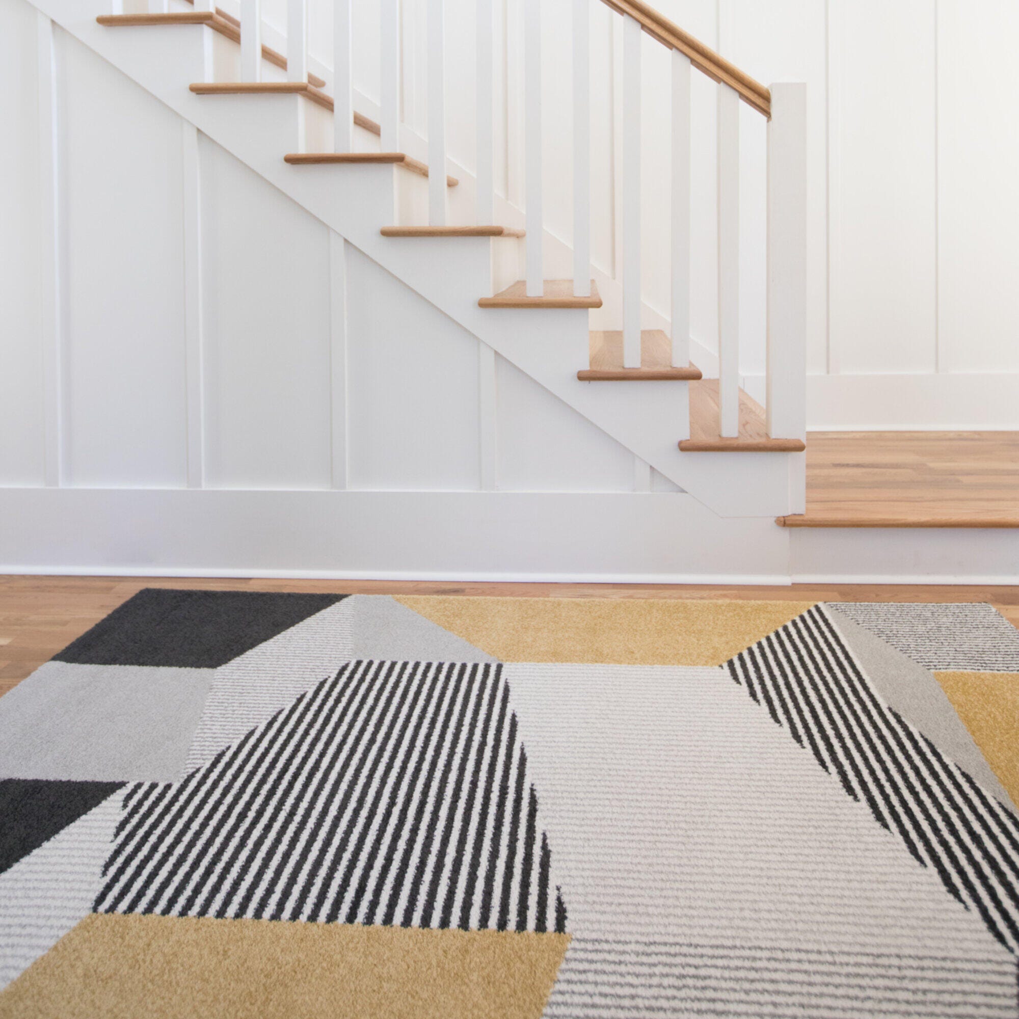 Balta Evelina Modern Geometric 4' 4" x 6' Runner Rug, Gold, rollover