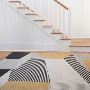 Balta Evelina Modern Geometric 4' 4" x 6' Runner Rug, Gold, rollover