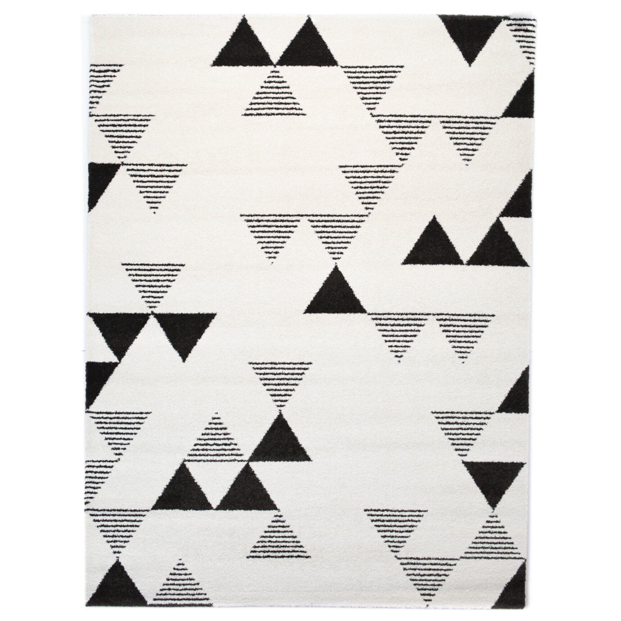 Balta Phoebe Modern Geometric 6' 7" x 9' Area Rug, White, large