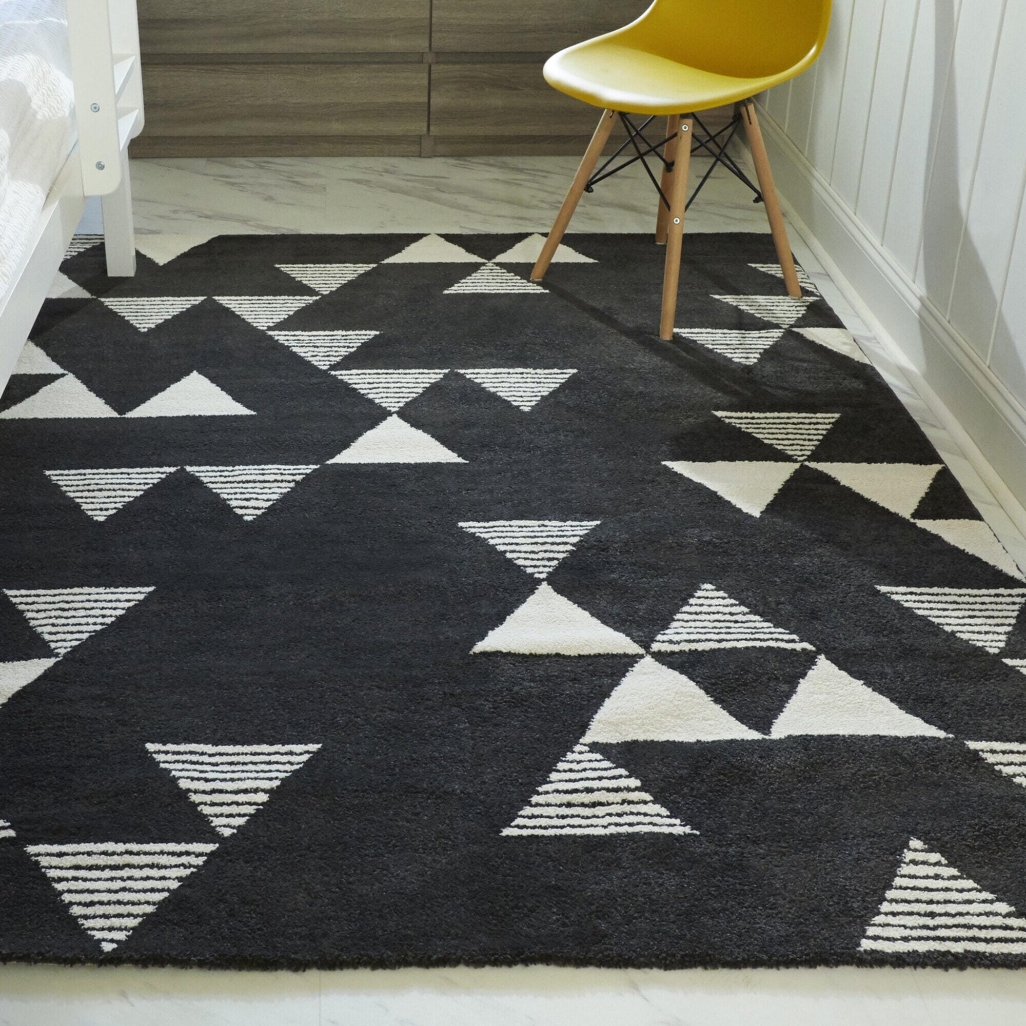 Balta Phoebe Modern Geometric 6' 7" x 9' Area Rug, Charcoal, rollover