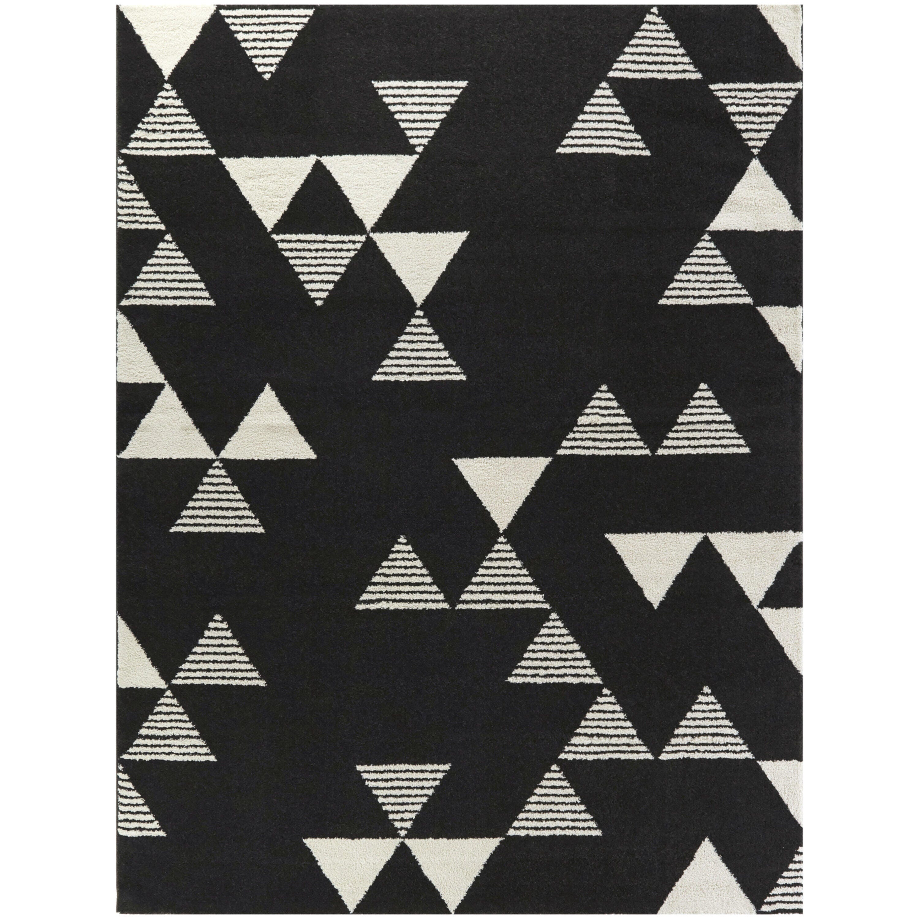 Balta Phoebe Modern Geometric 6' 7" x 9' Area Rug, Charcoal, large