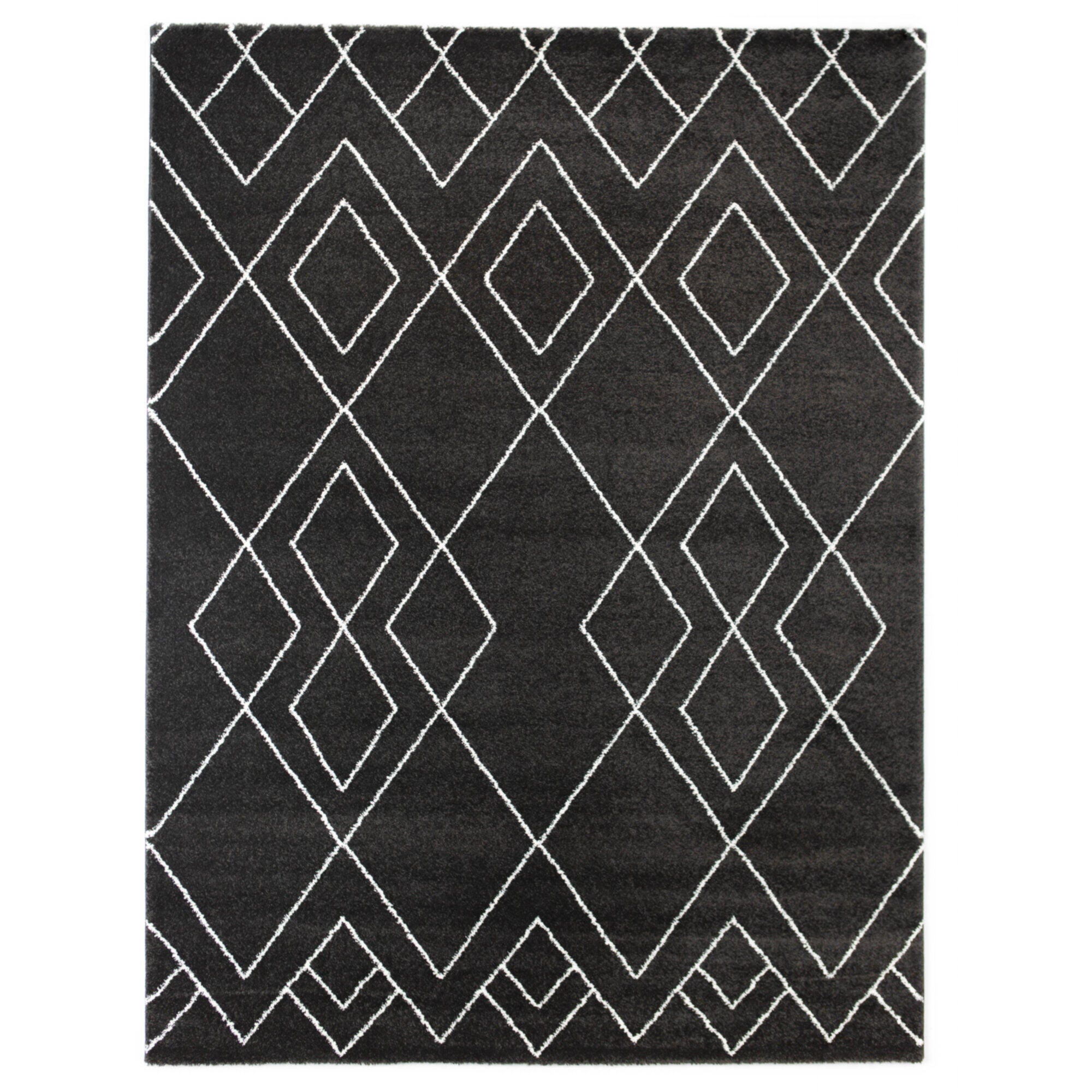 Balta Clara Transitional Moroccan 5' 3" x 7' Area Rug, Black, large