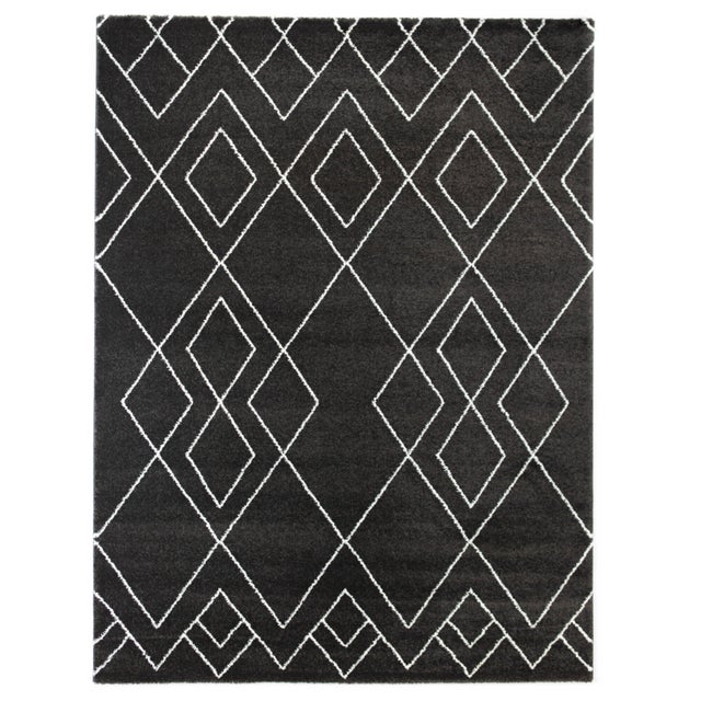 Balta Clara Transitional Moroccan 5' 3" x 7' Area Rug, Black