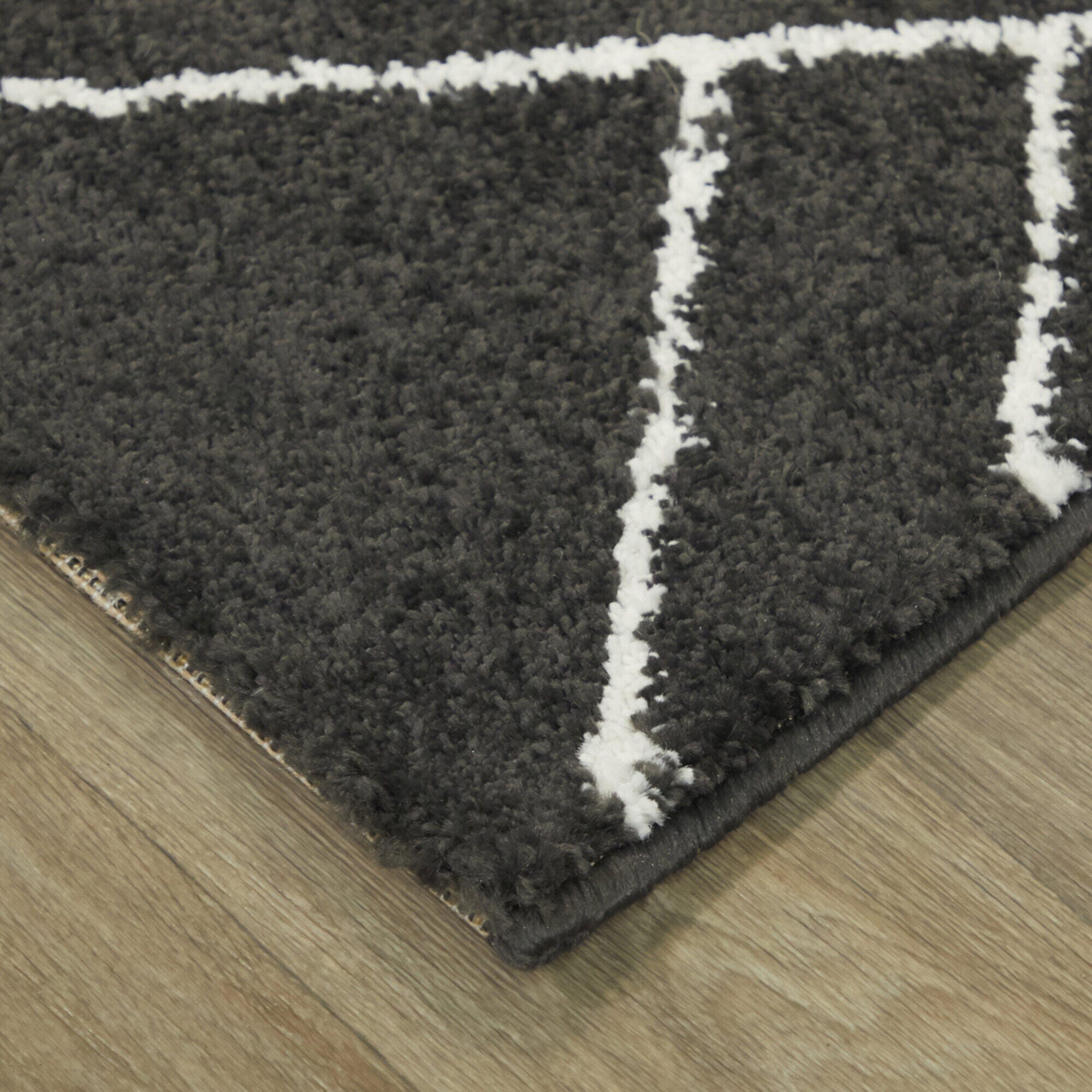 Balta Clara Transitional Moroccan 5' 3" x 7' Area Rug, Black, large