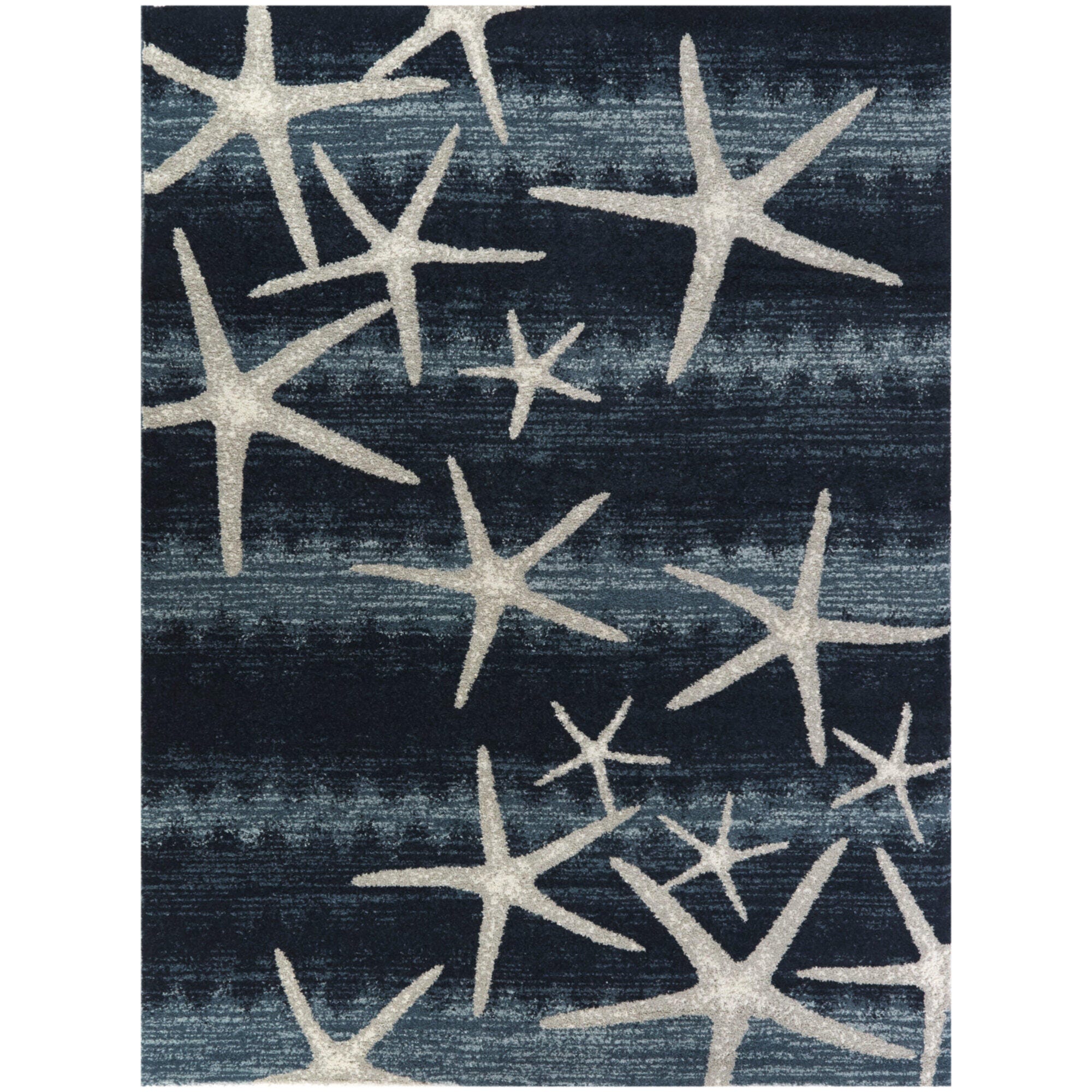 Balta Martin Coastal Starfish 2' 2" x 7' Runner, Dark Blue, large