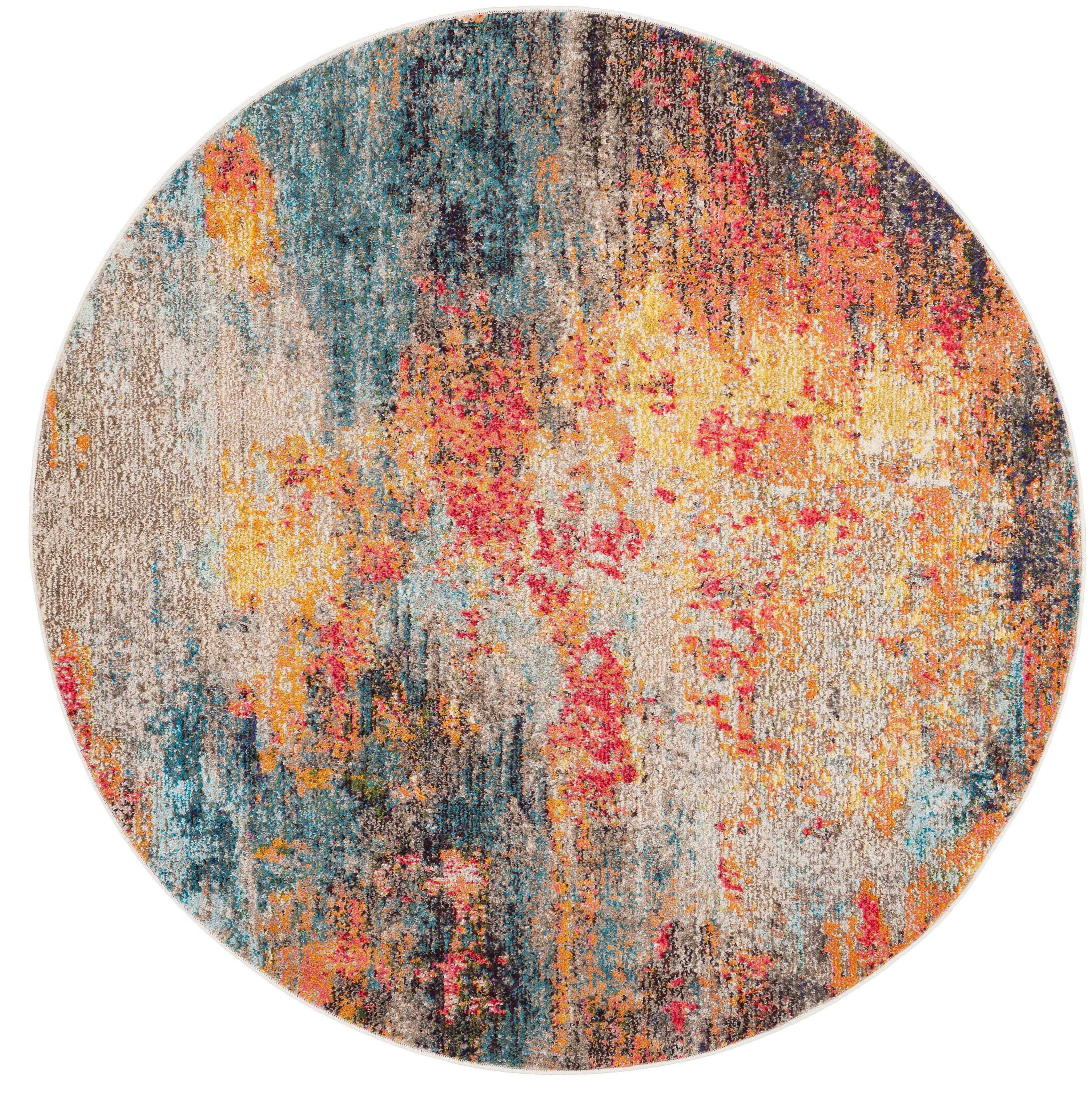 Nourison Nourison Celestial 4' x round Multicolor Modern Indoor Rug, Multi, large