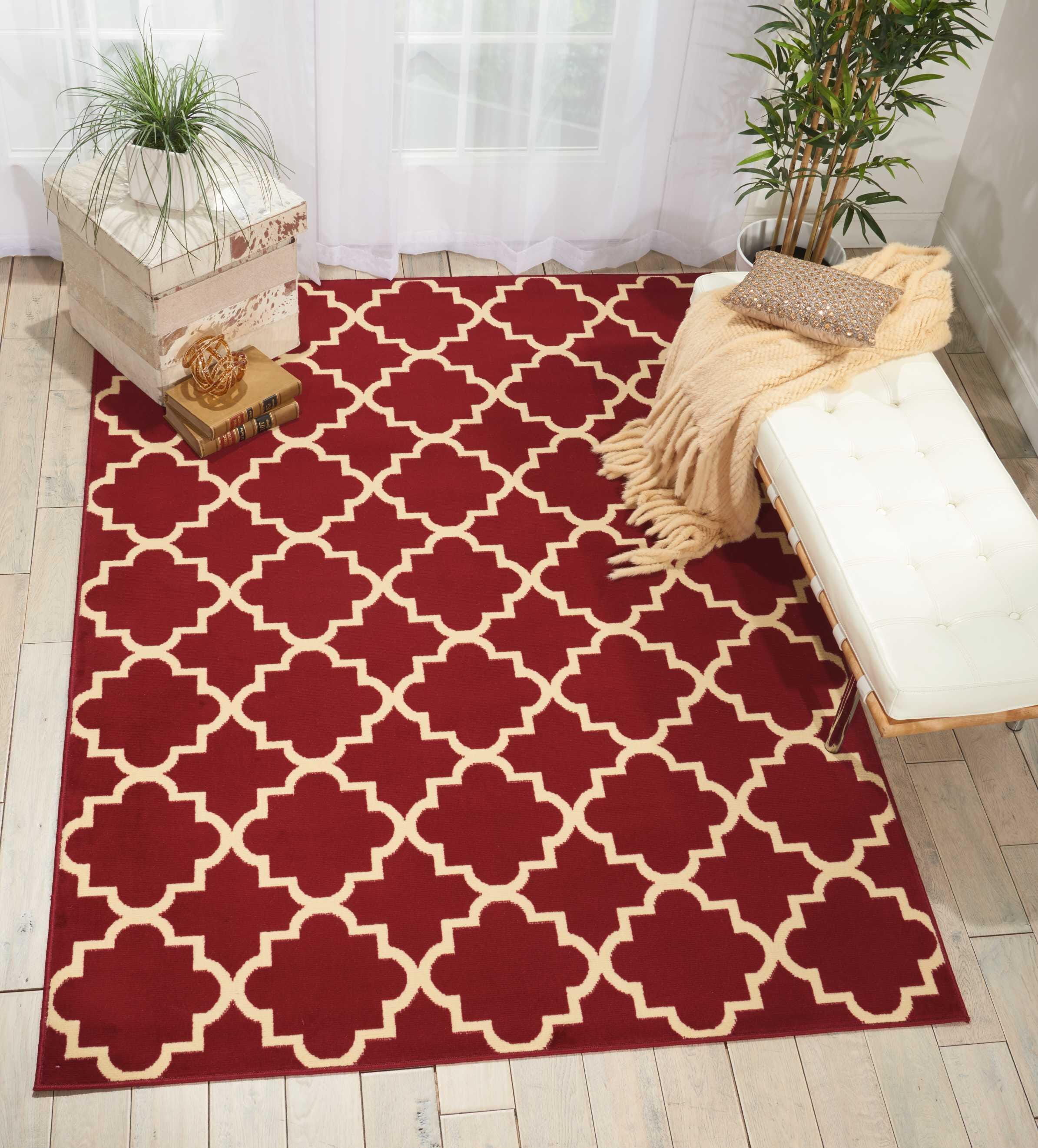 Nourison Nourison Grafix 5'3" x 7'3" Red Bohemian Indoor Rug, Red, rollover