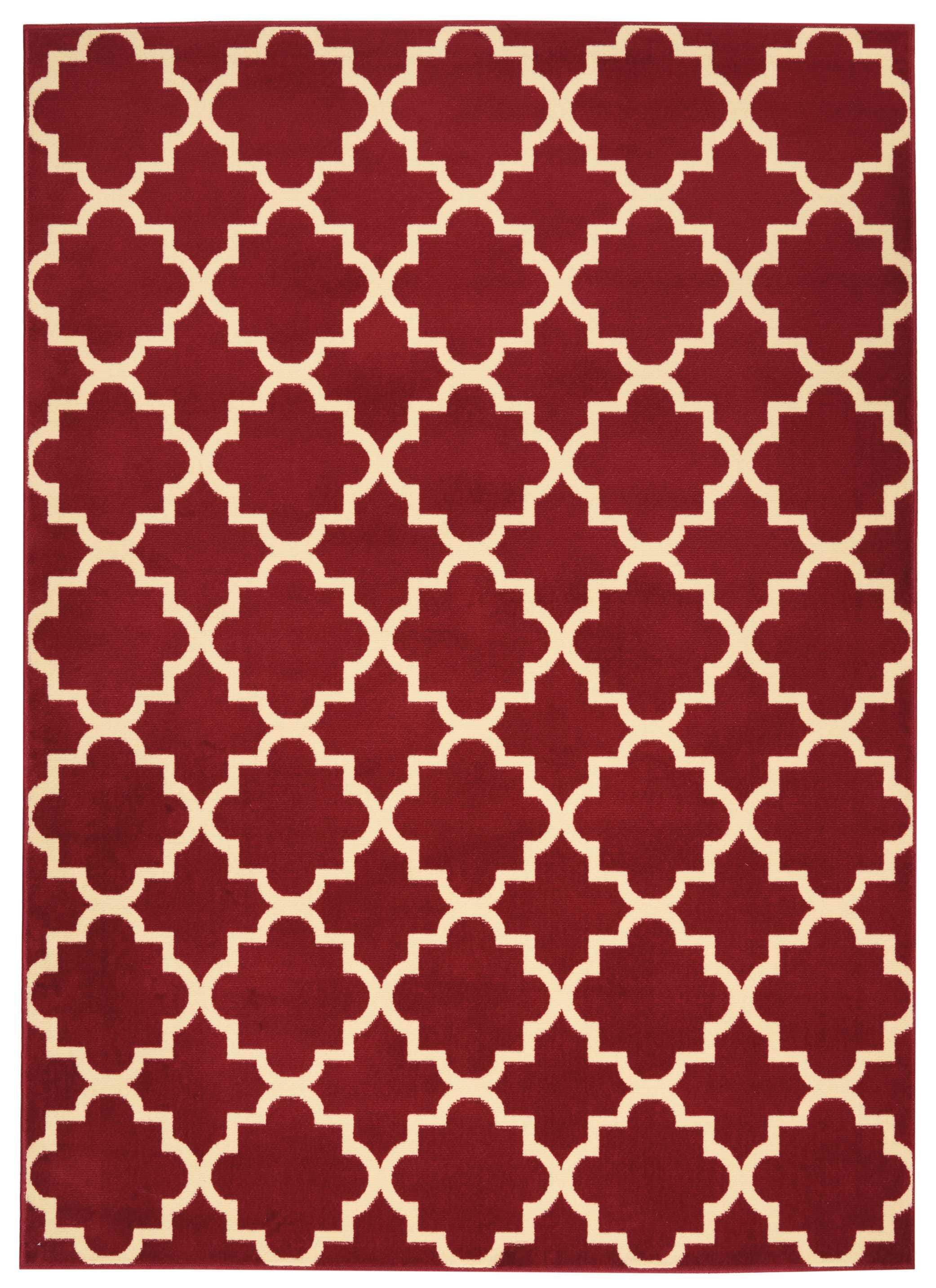 Nourison Nourison Grafix 5'3" x 7'3" Red Bohemian Indoor Rug, Red, large
