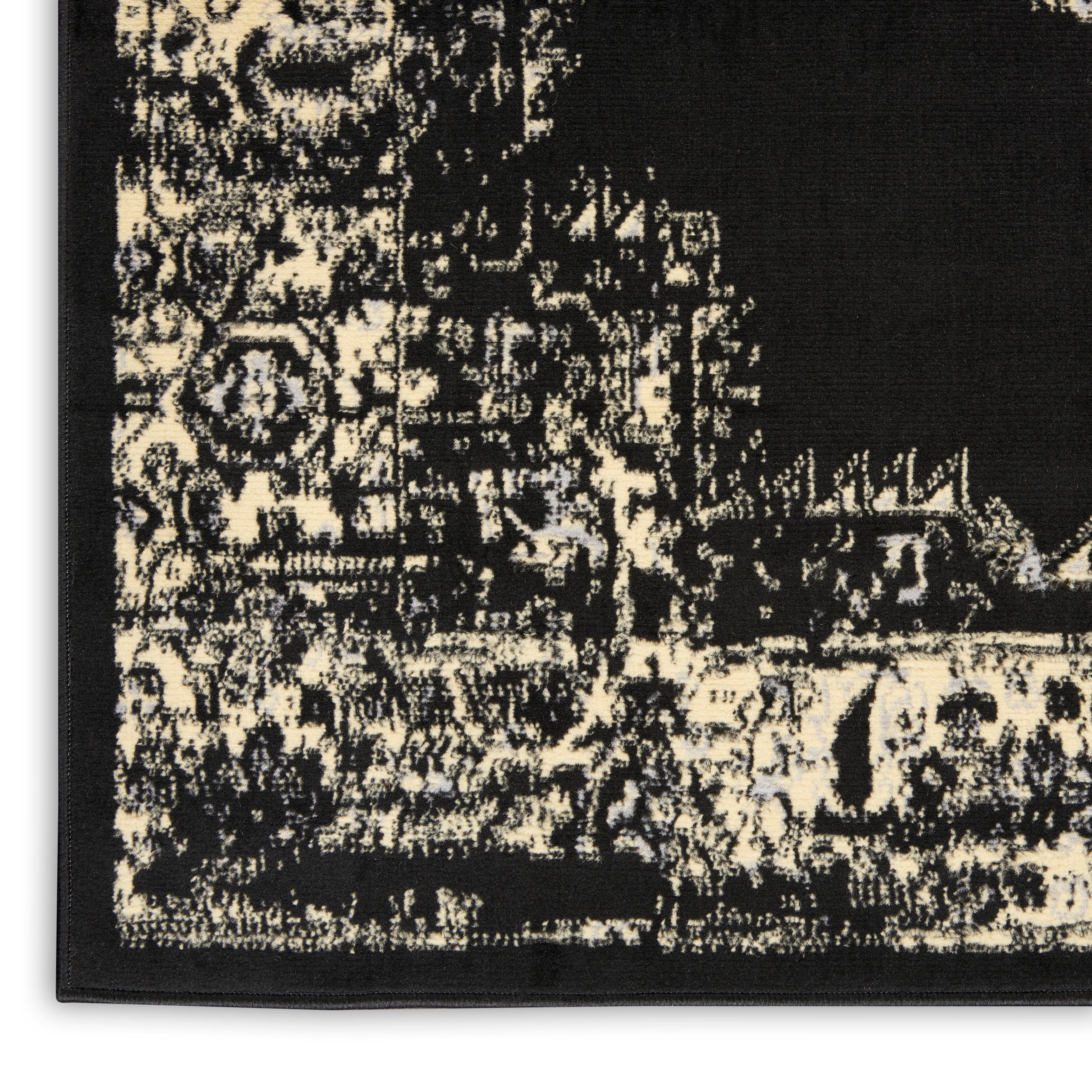 Nourison Home Grafix 2' x 4' Black Vintage Indoor Rug | Ashley