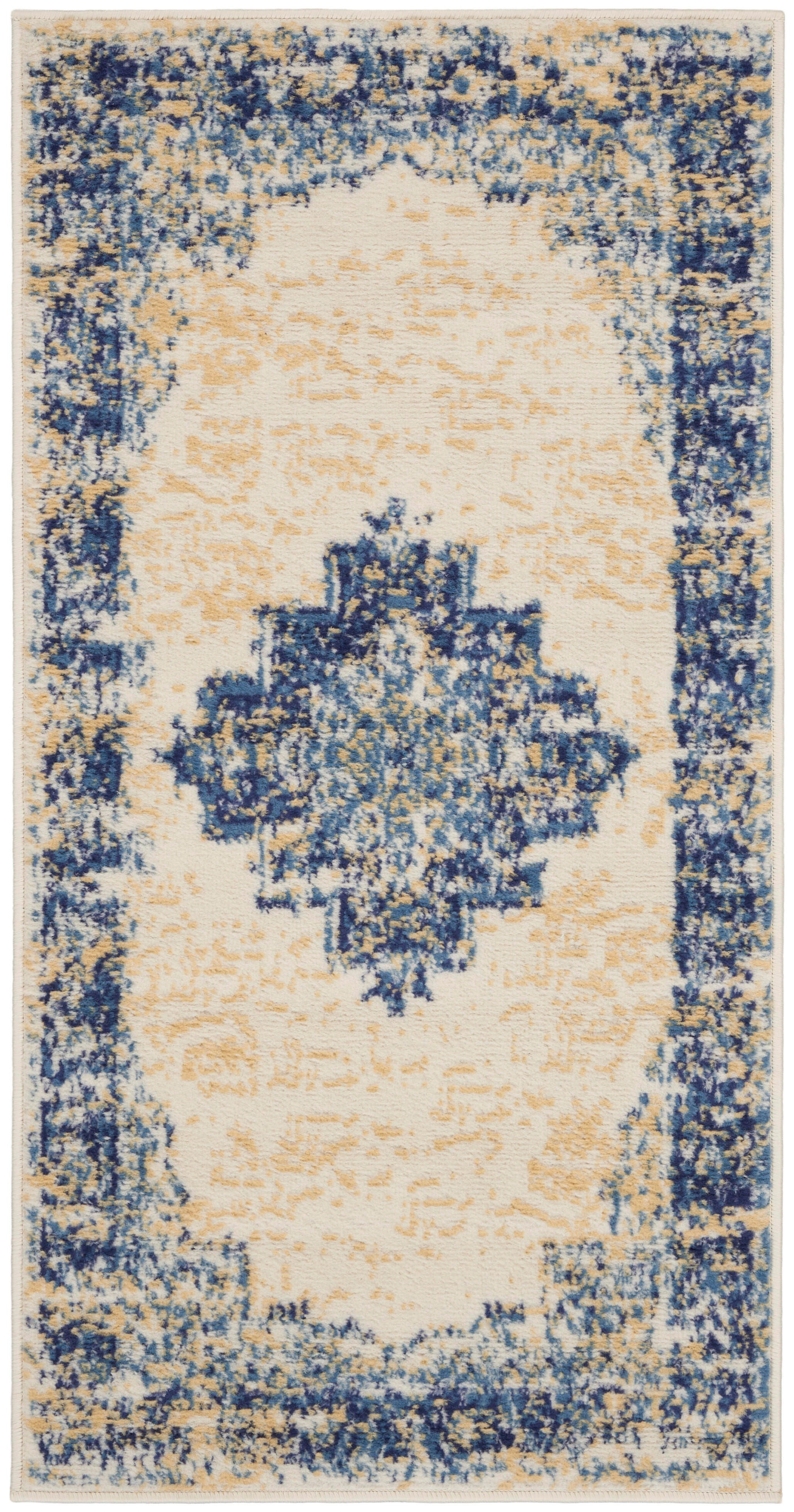 Nourison Home Nourison Grafix 2' x 4' White Vintage Indoor Rug, White, large