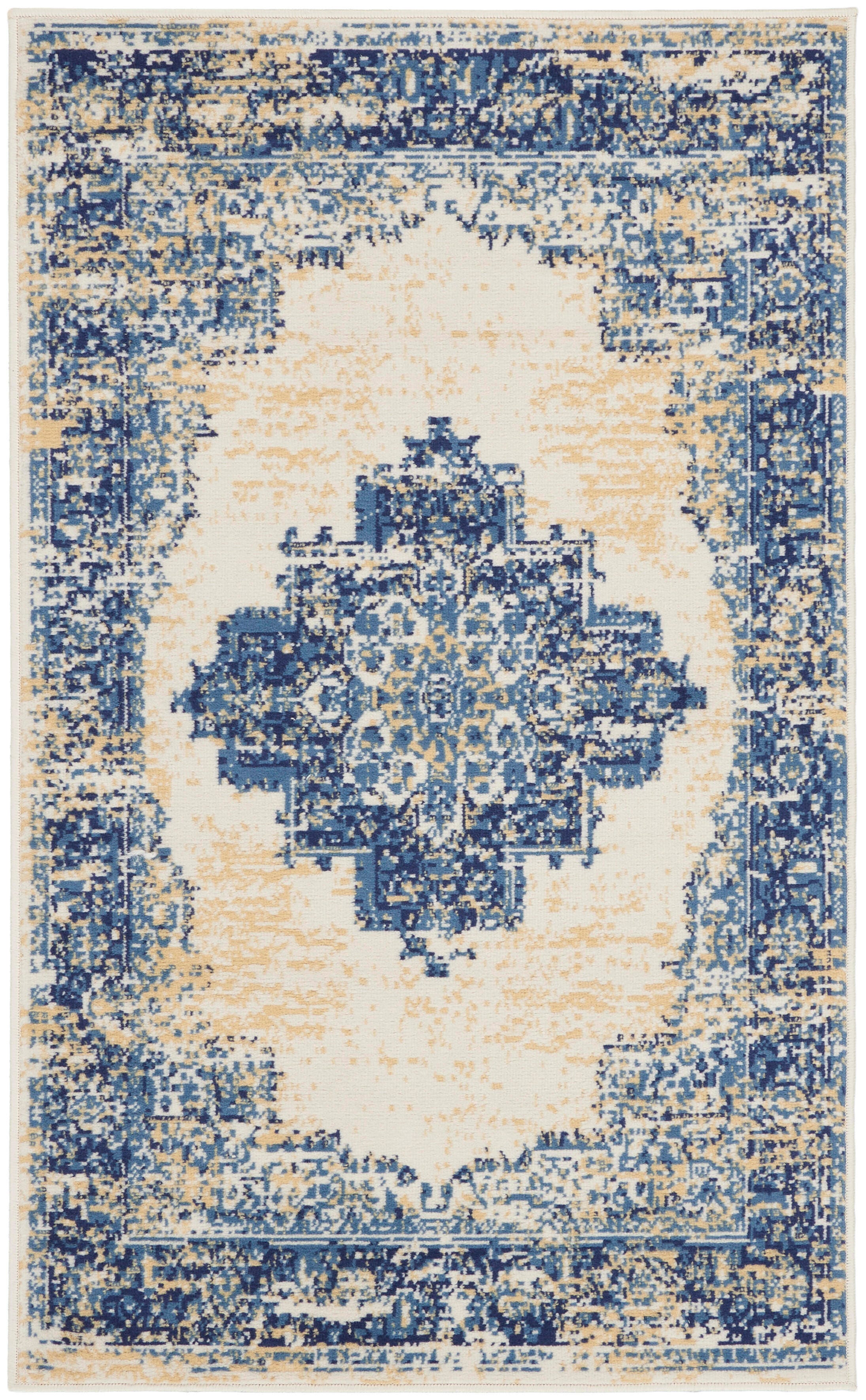 Nourison Home Nourison Grafix 3' x 5' White Vintage Indoor Rug, White, large