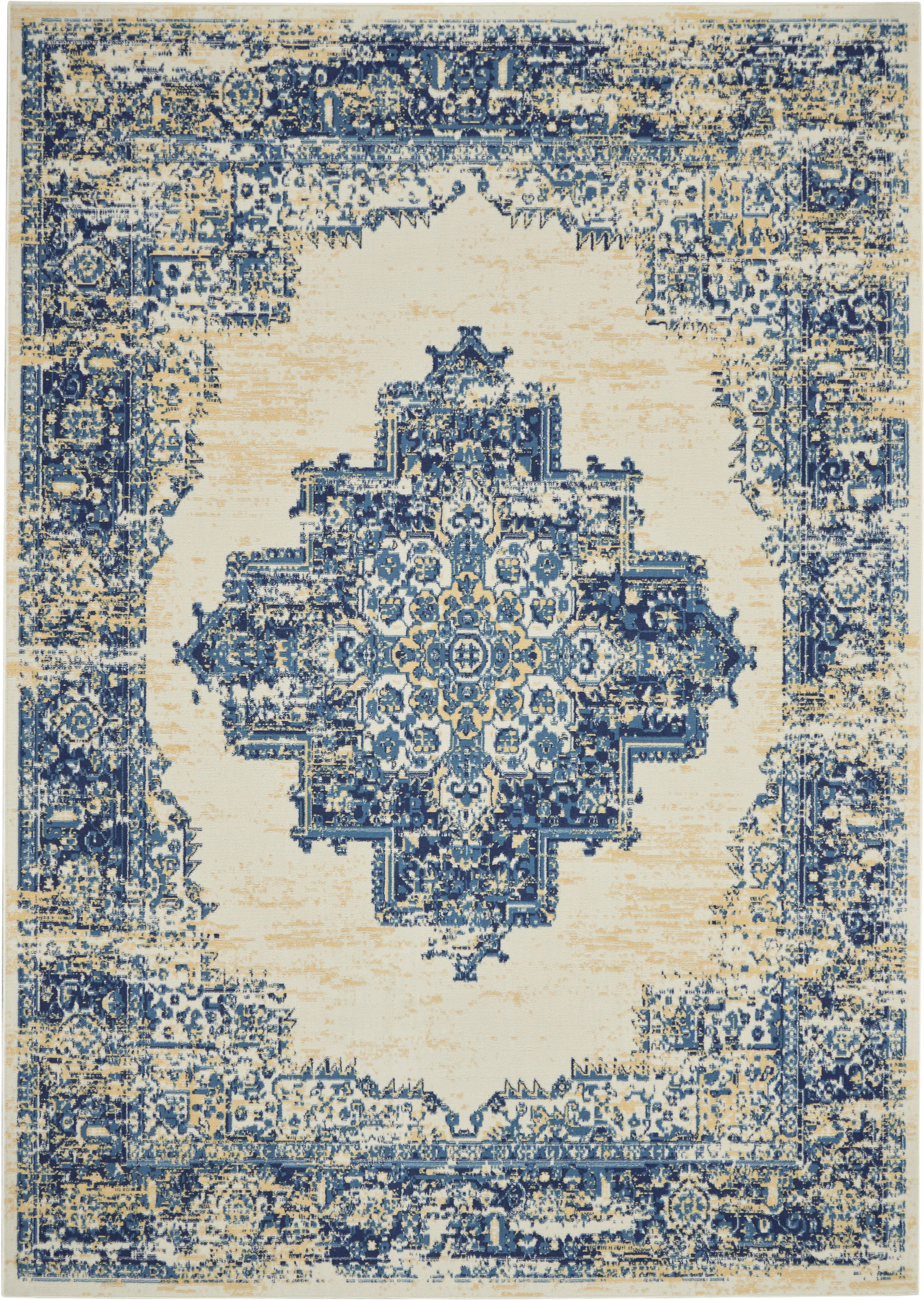 Nourison Home Nourison Grafix 7' x 10' White Vintage Indoor Rug, White, large
