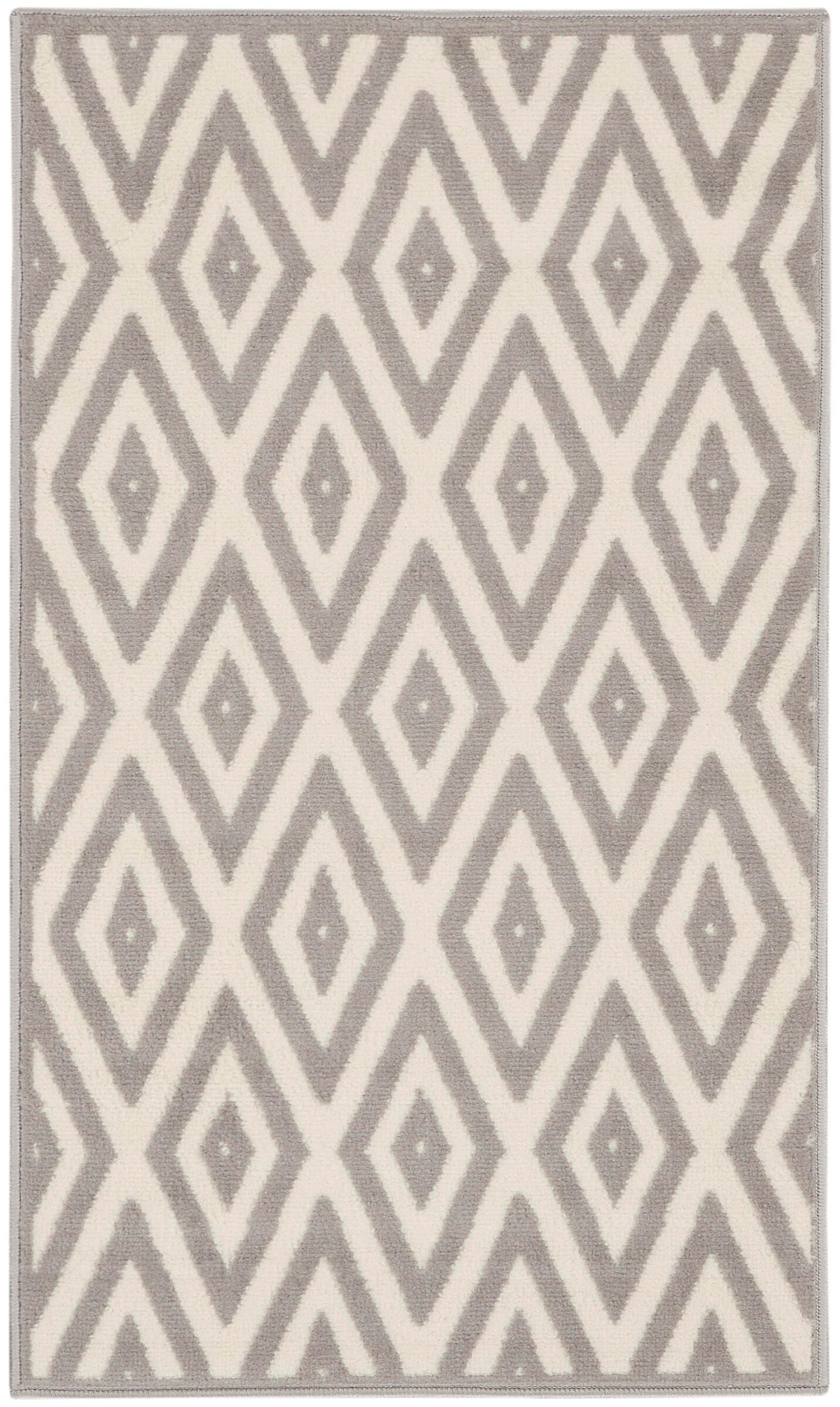 Nourison Home Nourison Grafix 2' x 4' White/Grey Mid-Century Modern Indoor Rug, White/Gray, large
