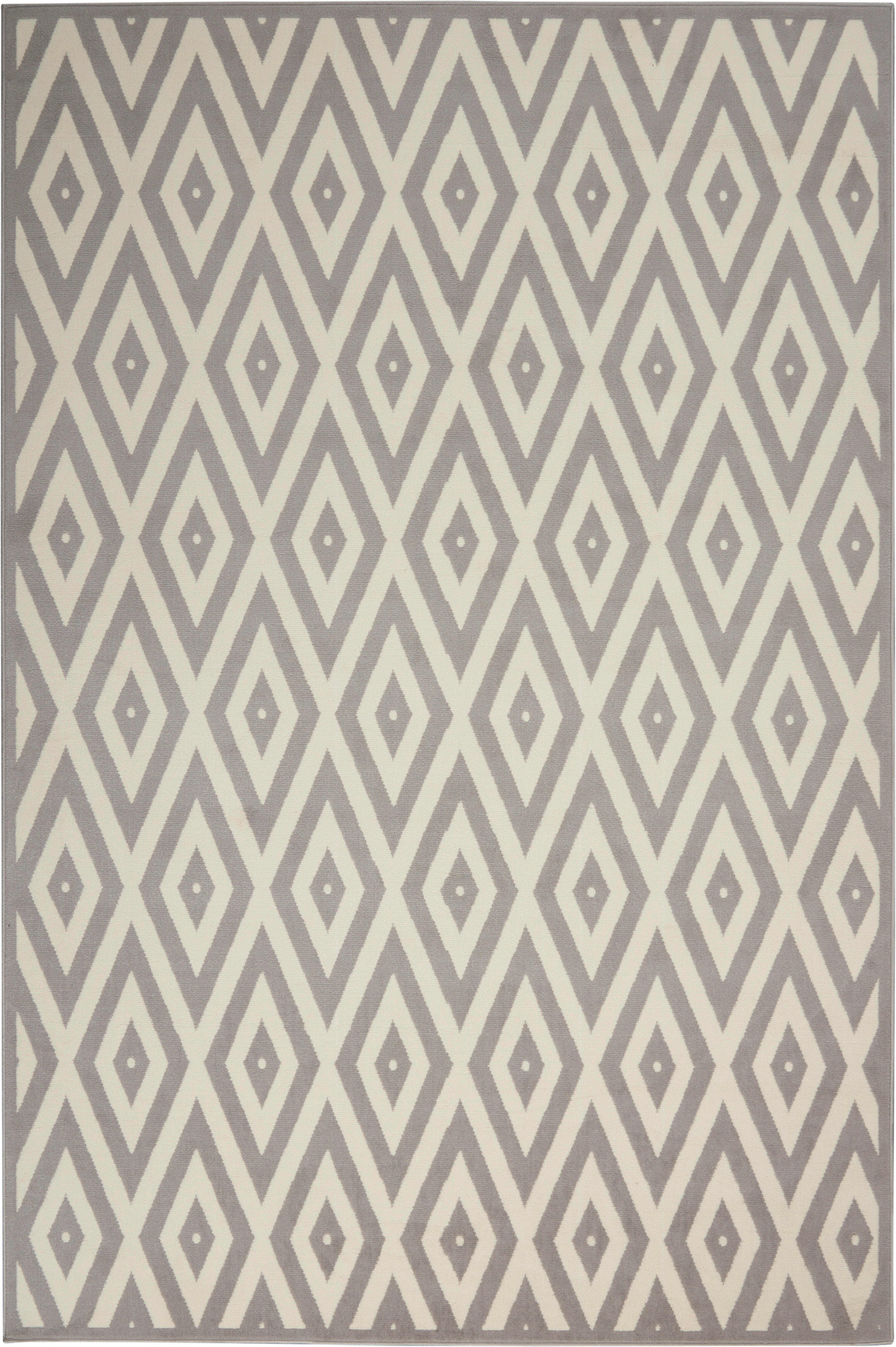 Nourison Home Nourison Grafix 3'9" x 5'9" White/Grey Mid-Century Modern Indoor Rug, White/Gray, large