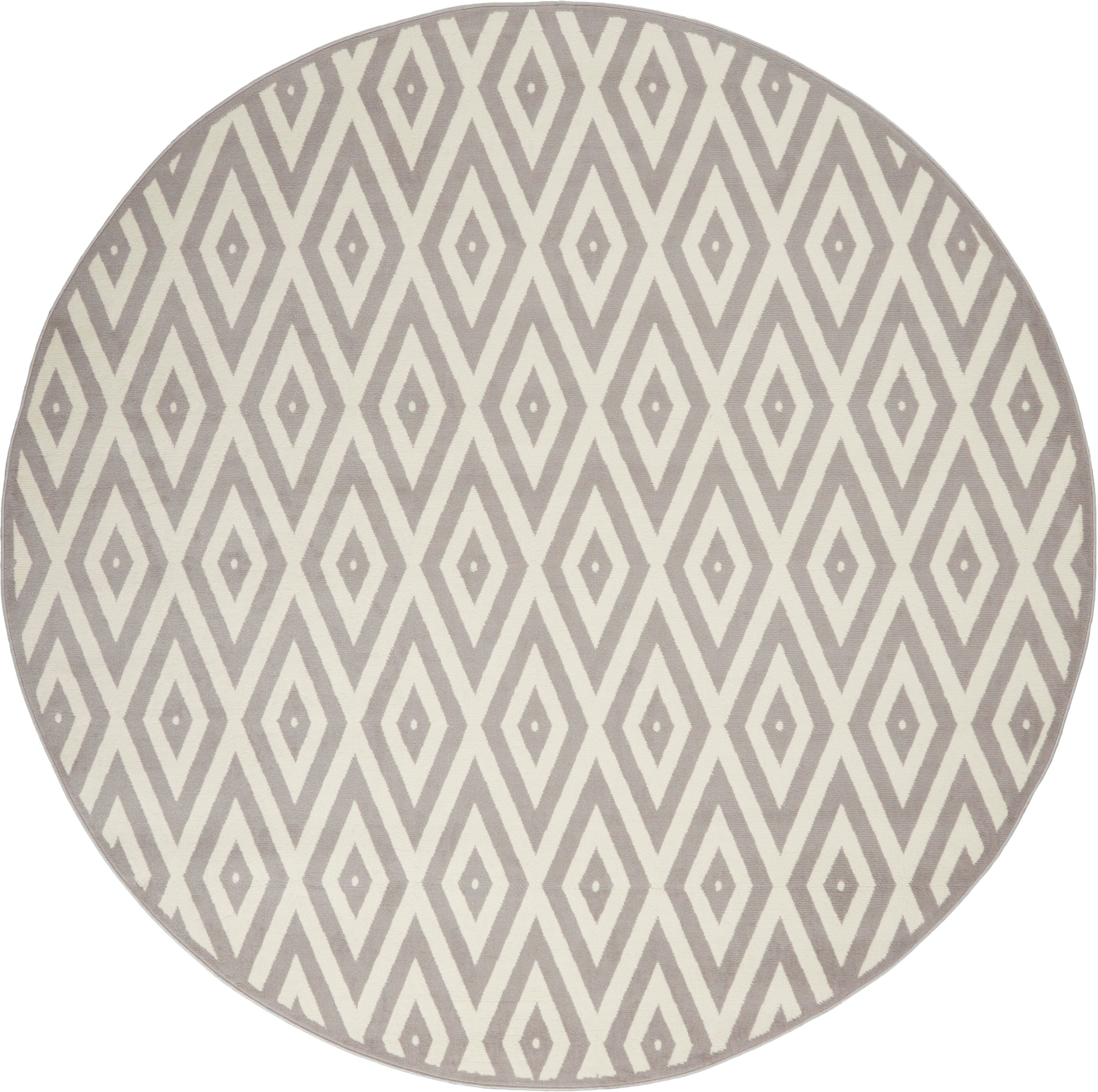 Nourison Home Nourison Grafix 8' x ROUND White/Grey Mid-Century Modern Indoor Rug, White/Gray, large