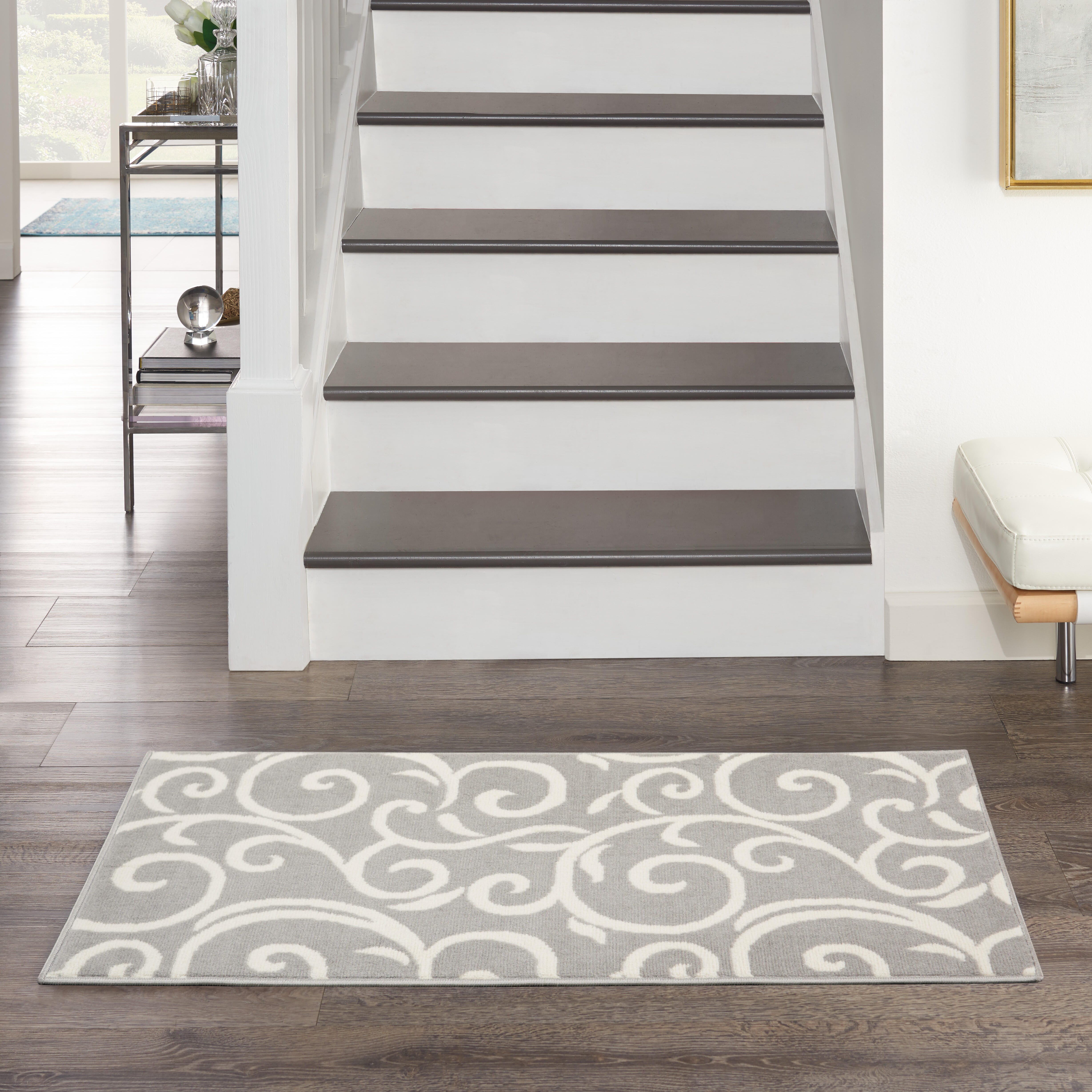 Nourison Nourison Grafix 2' x 4' Grey Contemporary Indoor Rug, Gray, rollover