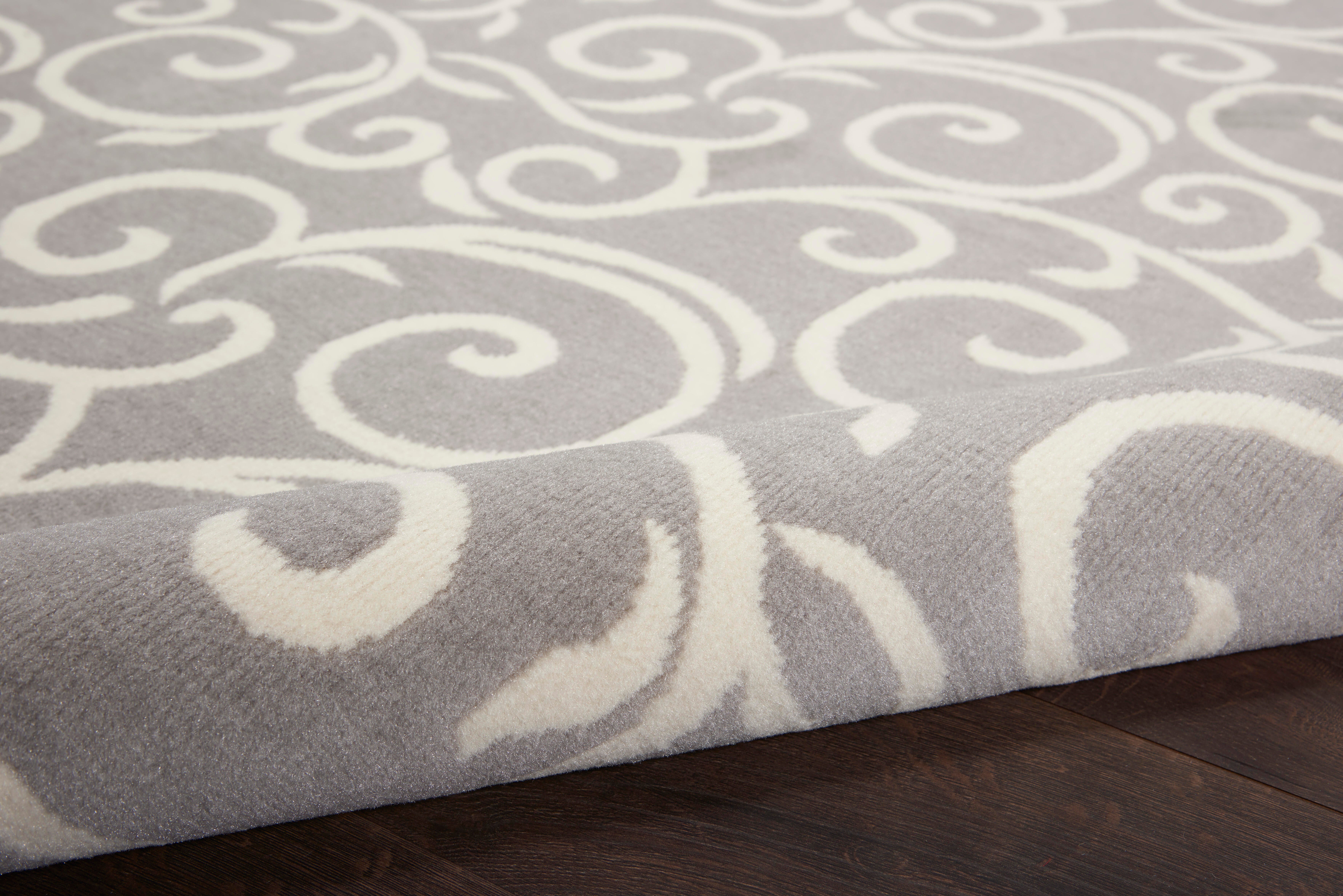 Nourison Nourison Grafix 2' x 4' Grey Contemporary Indoor Rug, Gray, large