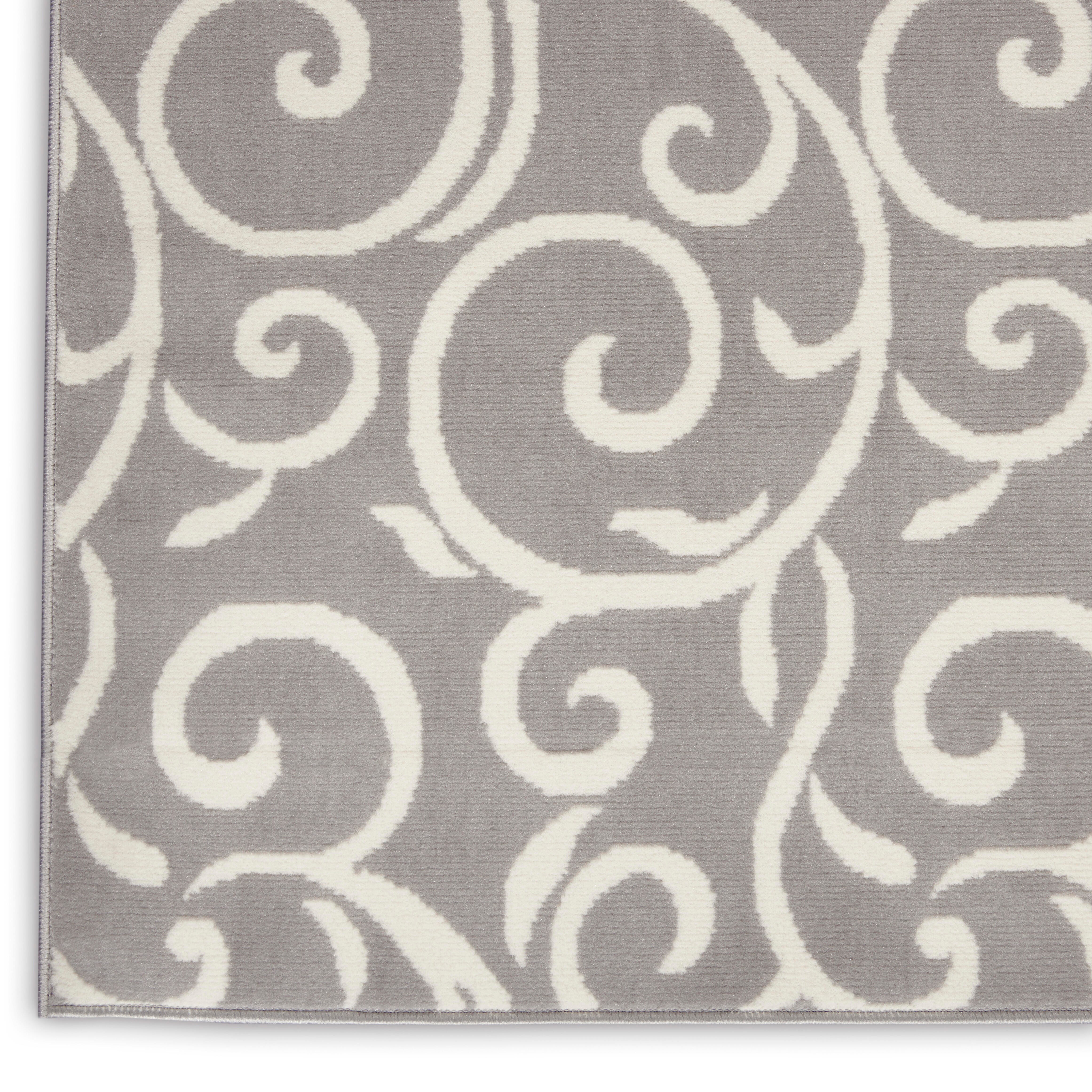 Nourison Nourison Grafix 2' x 4' Grey Contemporary Indoor Rug, Gray, large