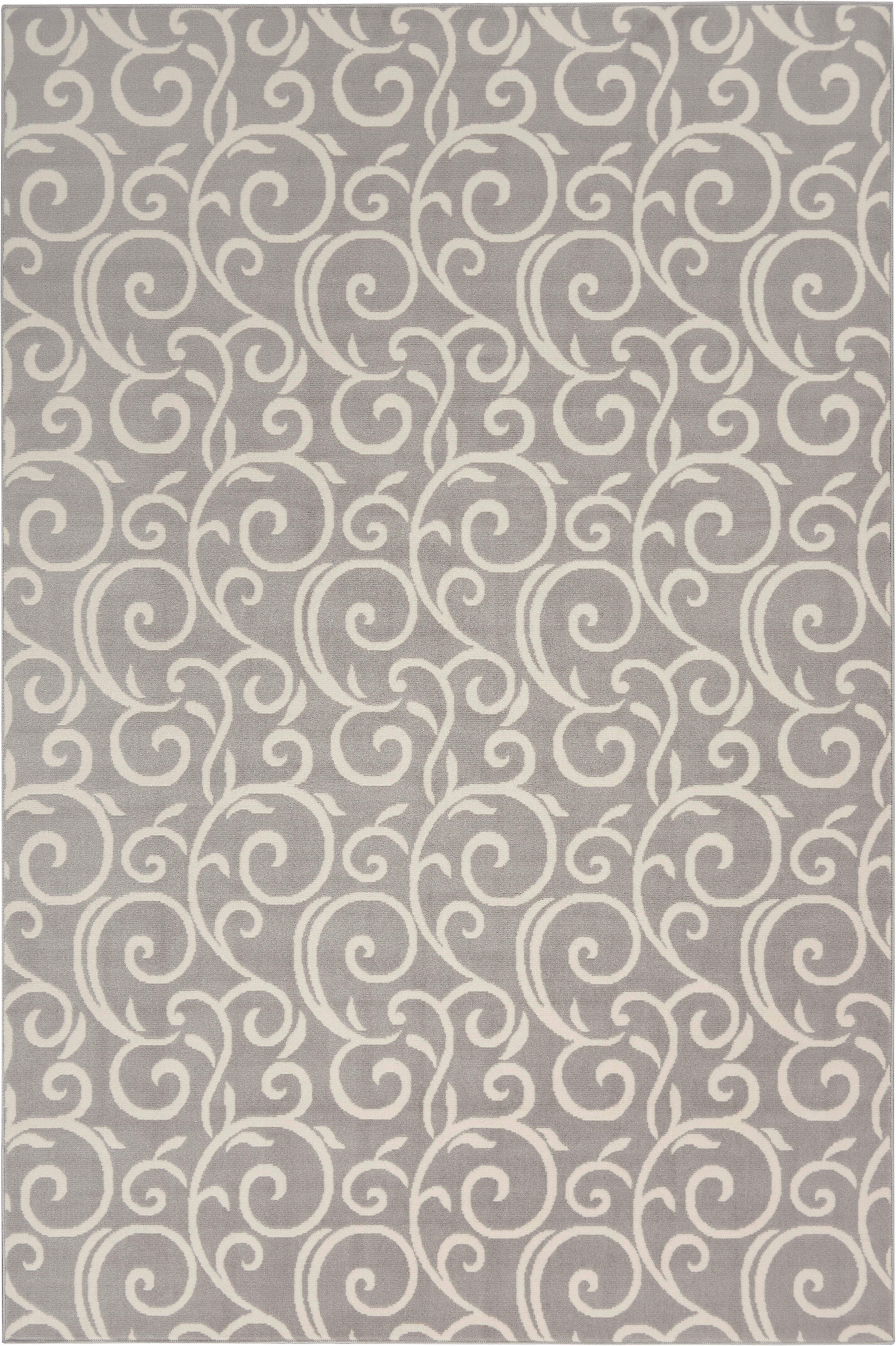 Nourison Nourison Grafix 5'3" x 7'3" Grey Contemporary Indoor Rug, Gray, large