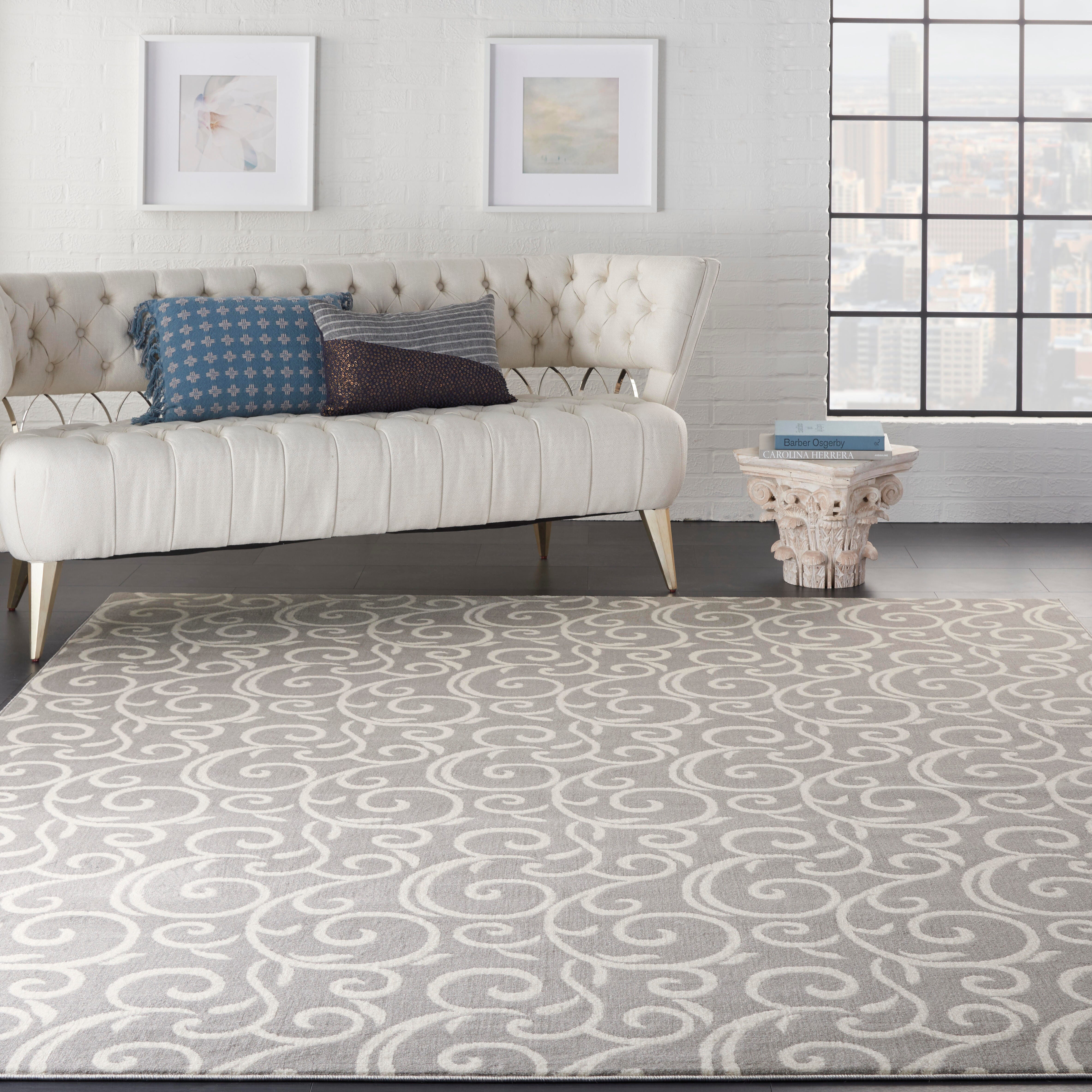 Nourison Nourison Grafix 7' x 10' Grey Contemporary Indoor Rug, Gray, rollover