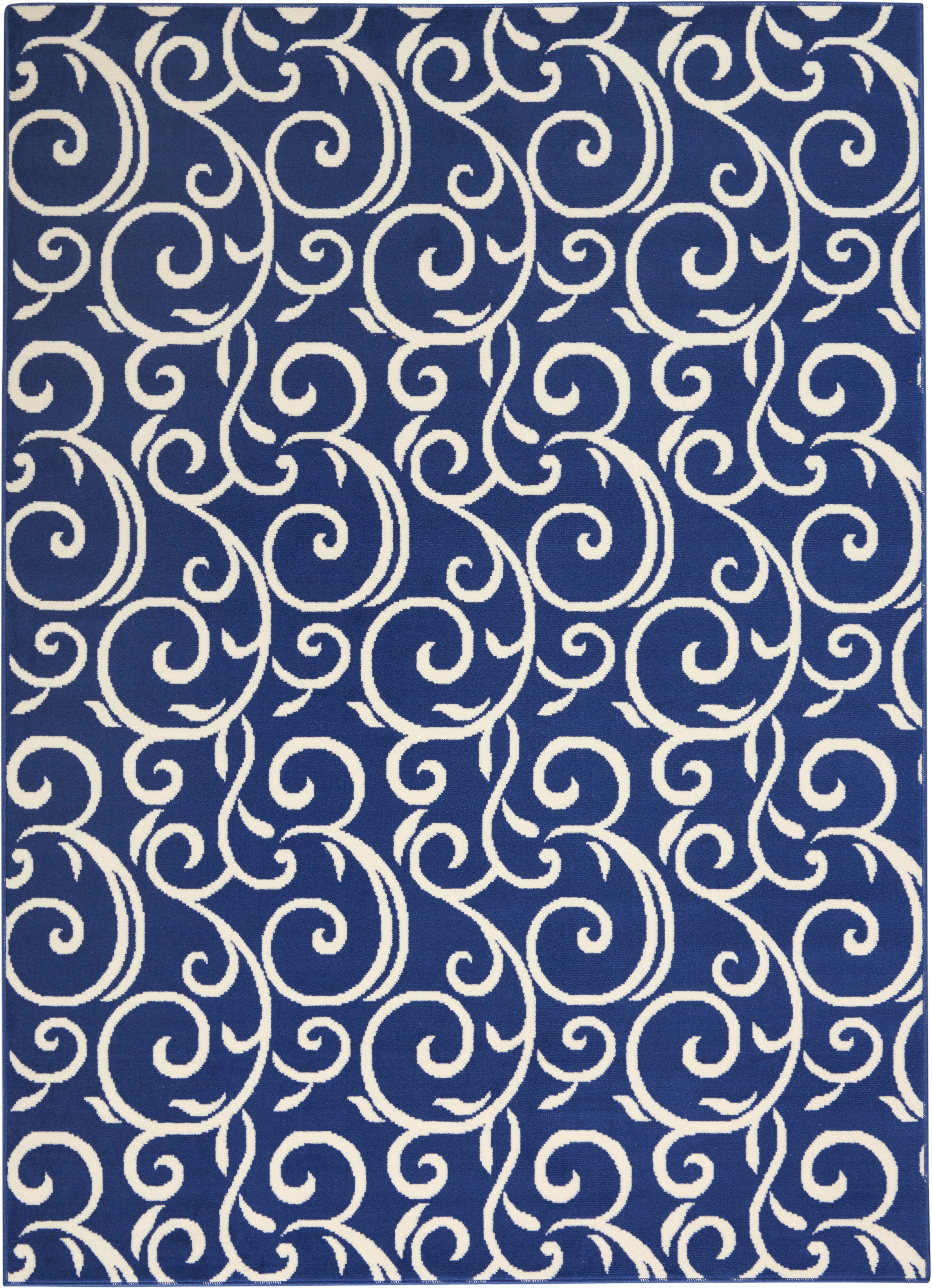 Nourison Nourison Grafix 5'3" x 7'3" Navy Contemporary Indoor Rug, Navy, large