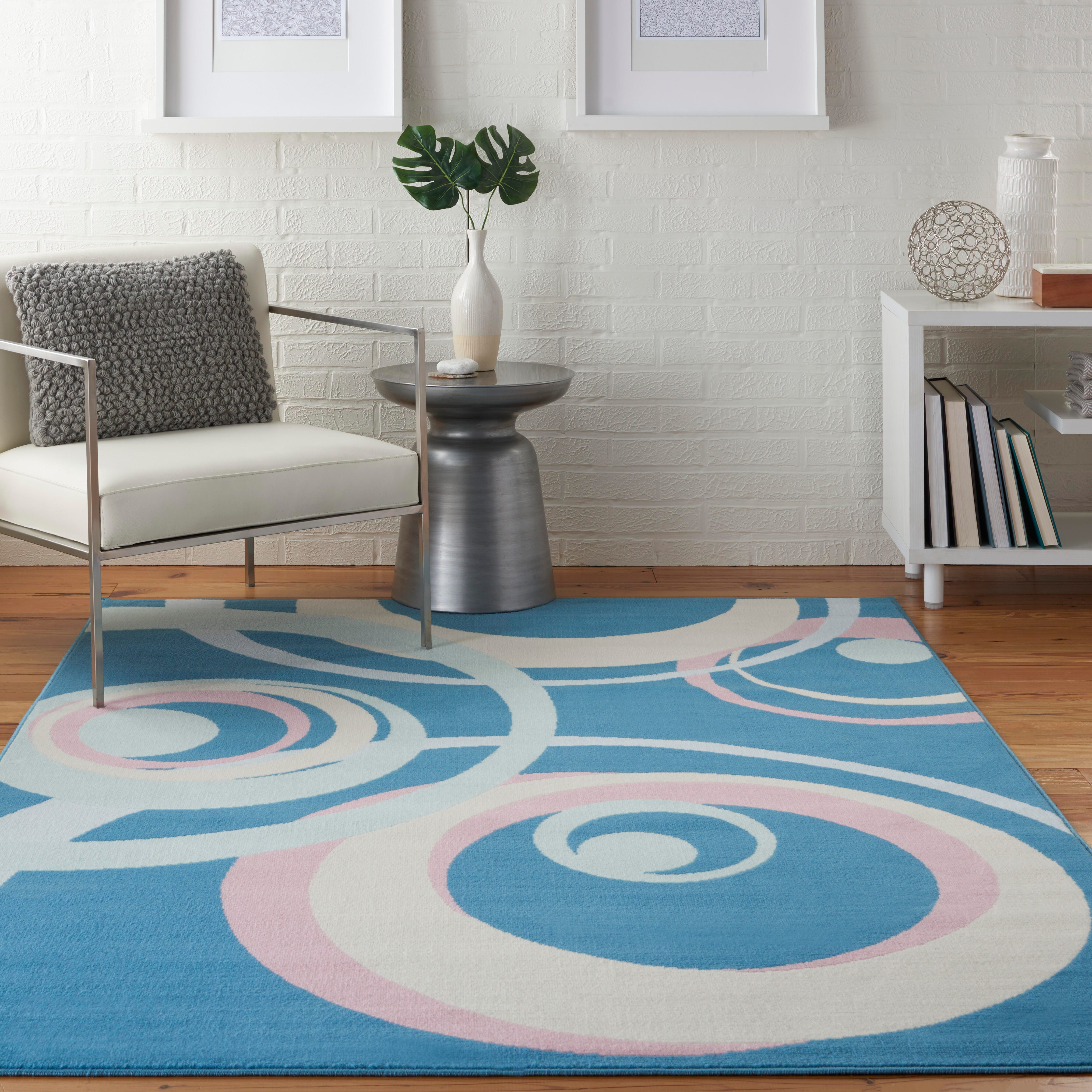 Nourison Home Nourison Grafix 6' x 9' Blue Multi Colored Eclectic Indoor Rug, Blue/Multi, rollover