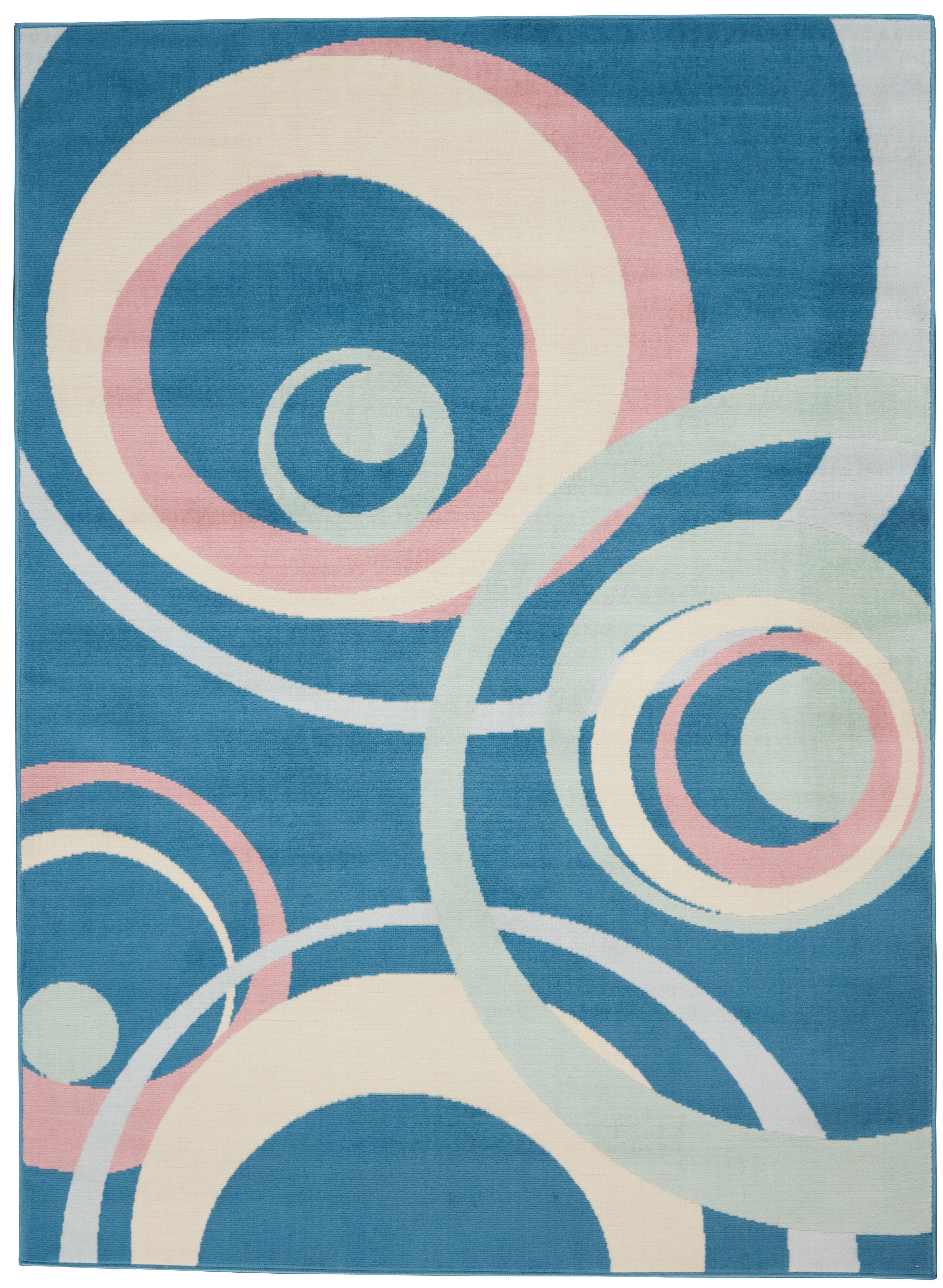 Nourison Home Nourison Grafix 6' x 9' Blue Multi Colored Eclectic Indoor Rug, Blue/Multi, large