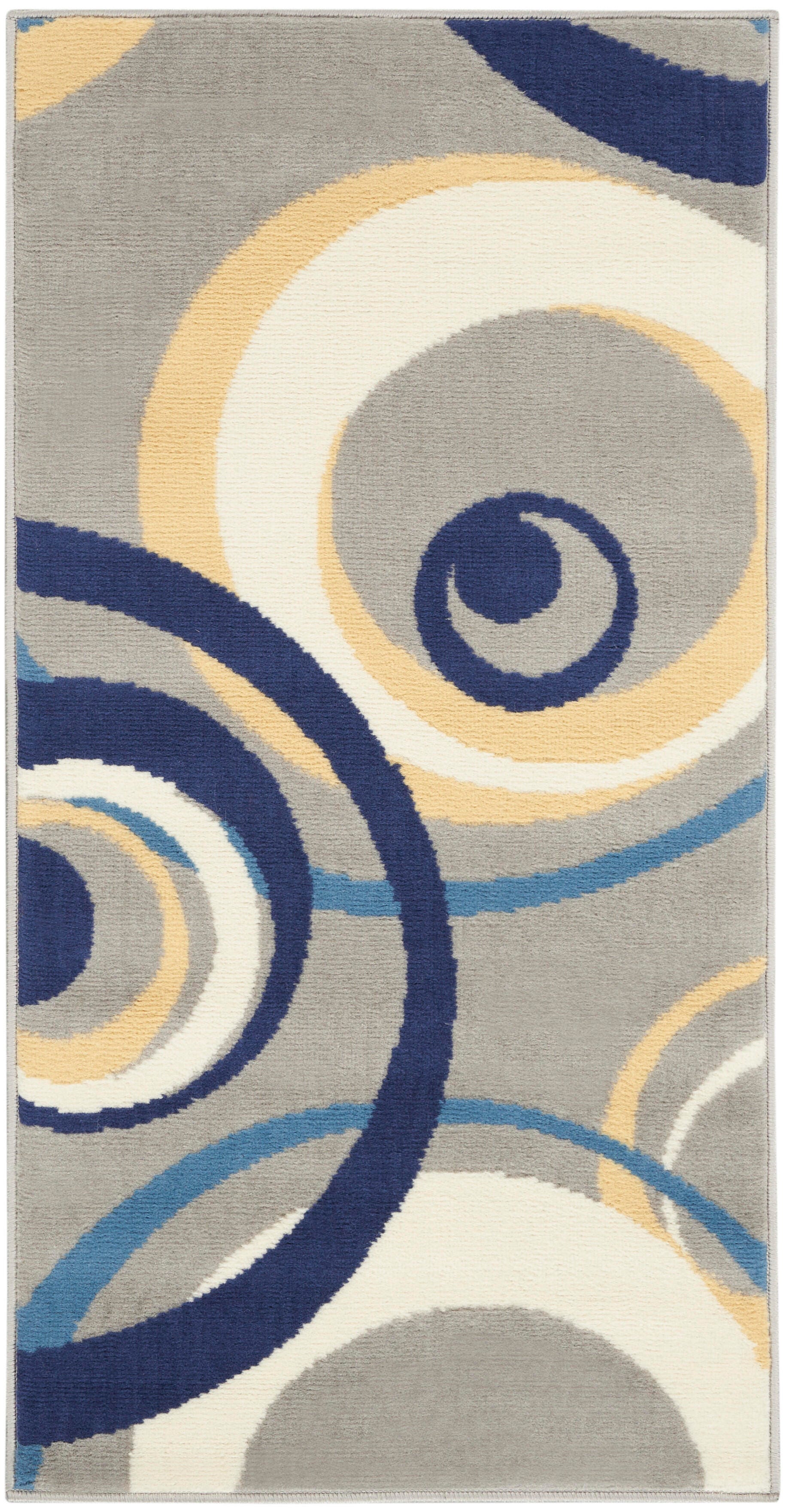 Nourison Home Nourison Grafix 2' x 4' Grey Mid-Century Modern Indoor Rug, Gray, large