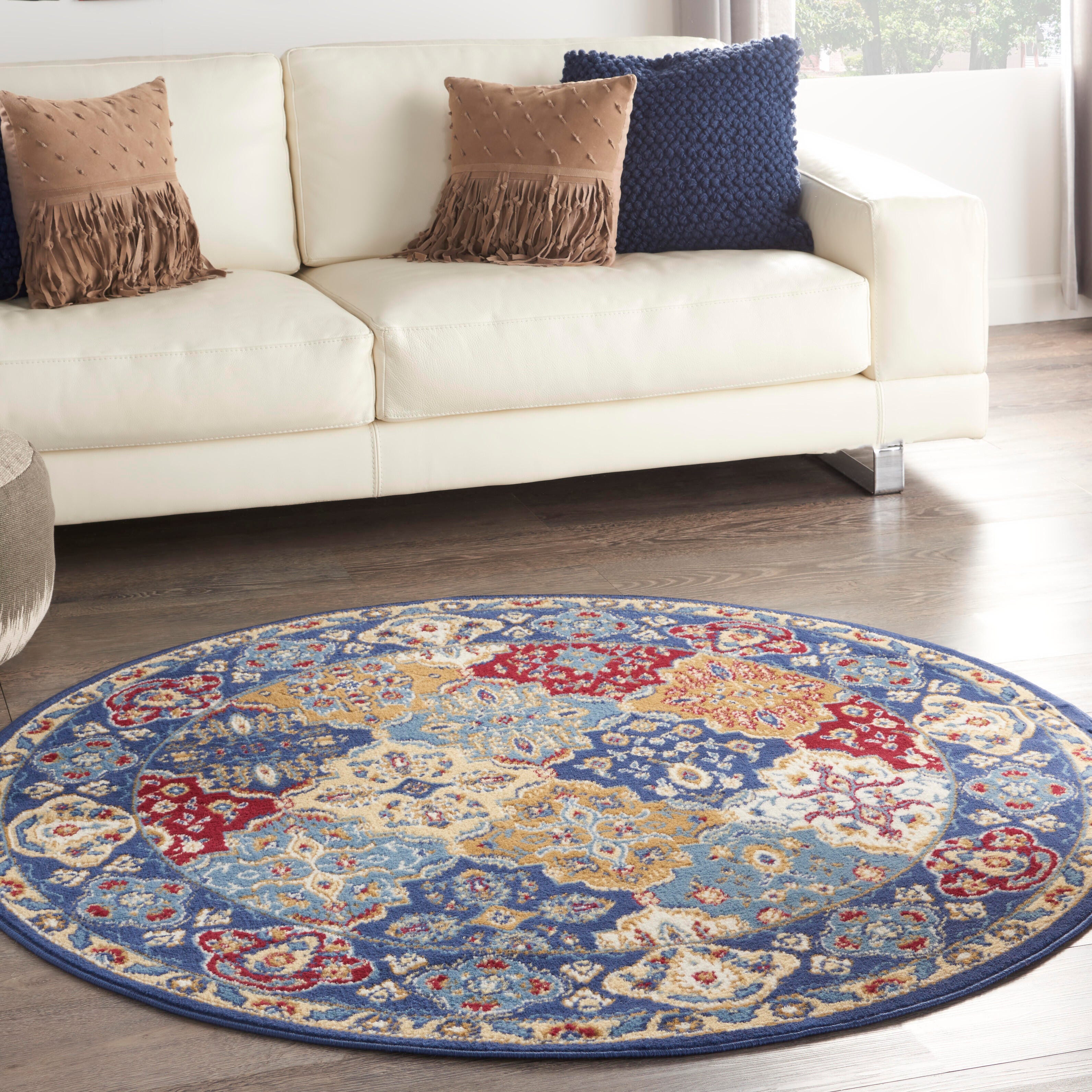 Nourison Home Nourison Grafix 5'3" x ROUND Multicolor Bohemian Indoor Rug, Multi, rollover