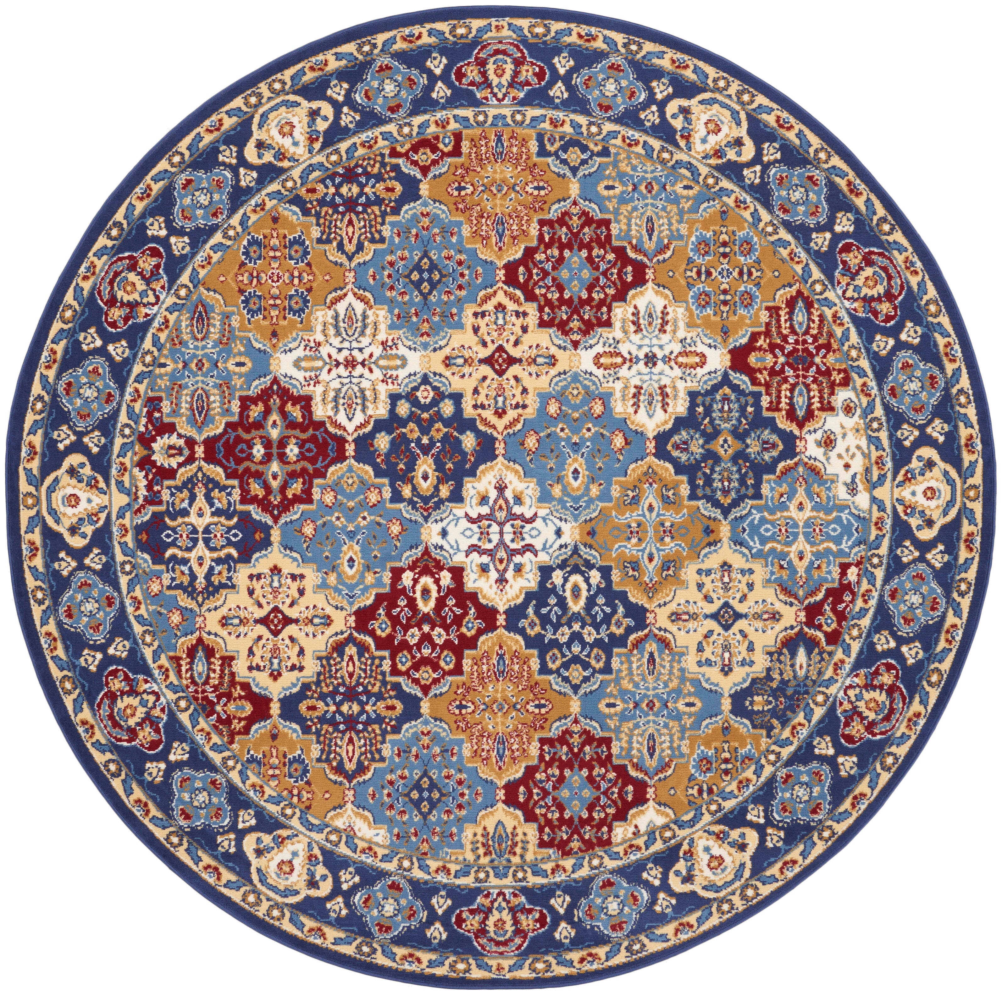 Nourison Home Nourison Grafix 8' x ROUND Multicolor Bohemian Indoor Rug, Multi, large