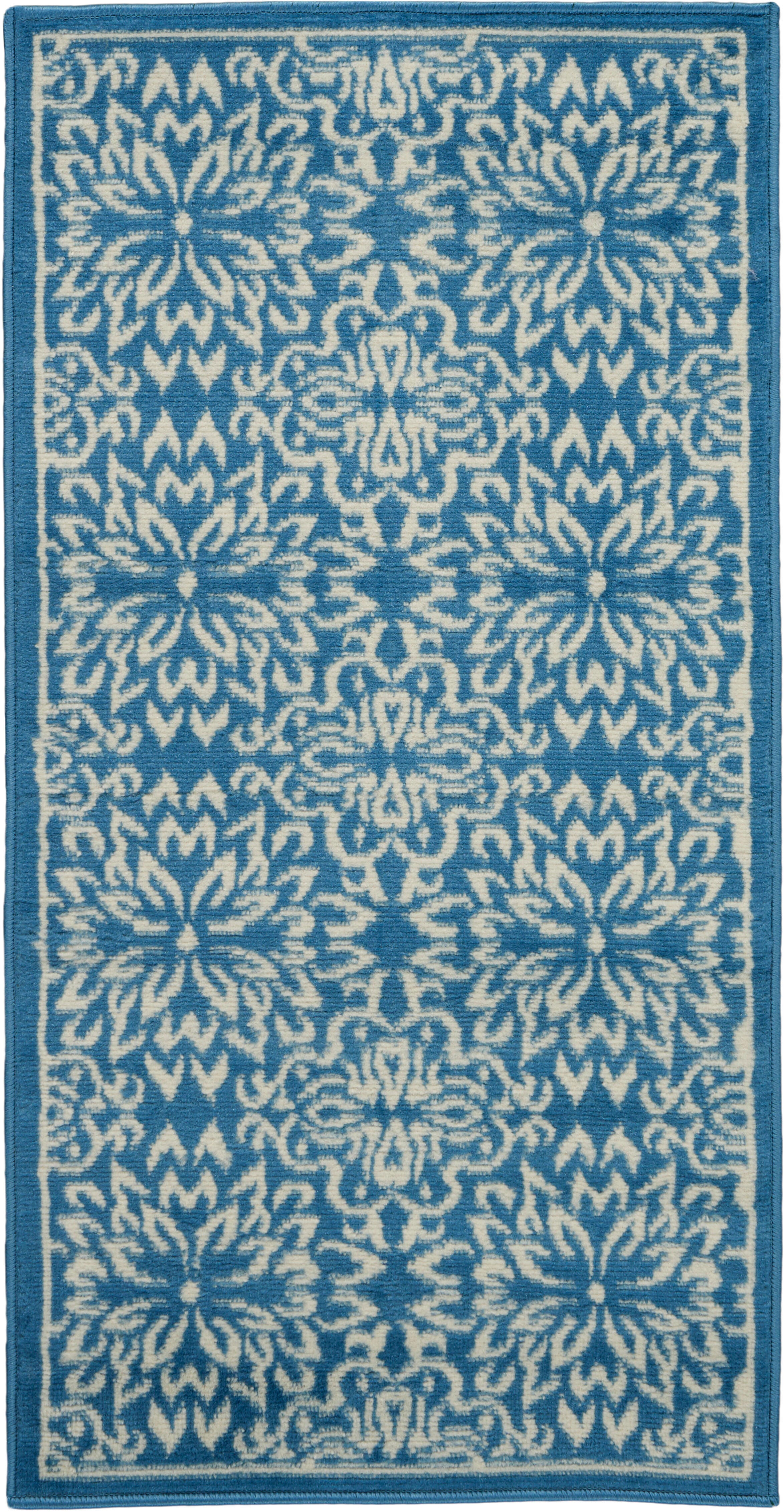 Nourison Home Nourison Jubilant 2' x 4' Ivory/Blue Farmhouse Indoor Rug, Ivory/Blue, large