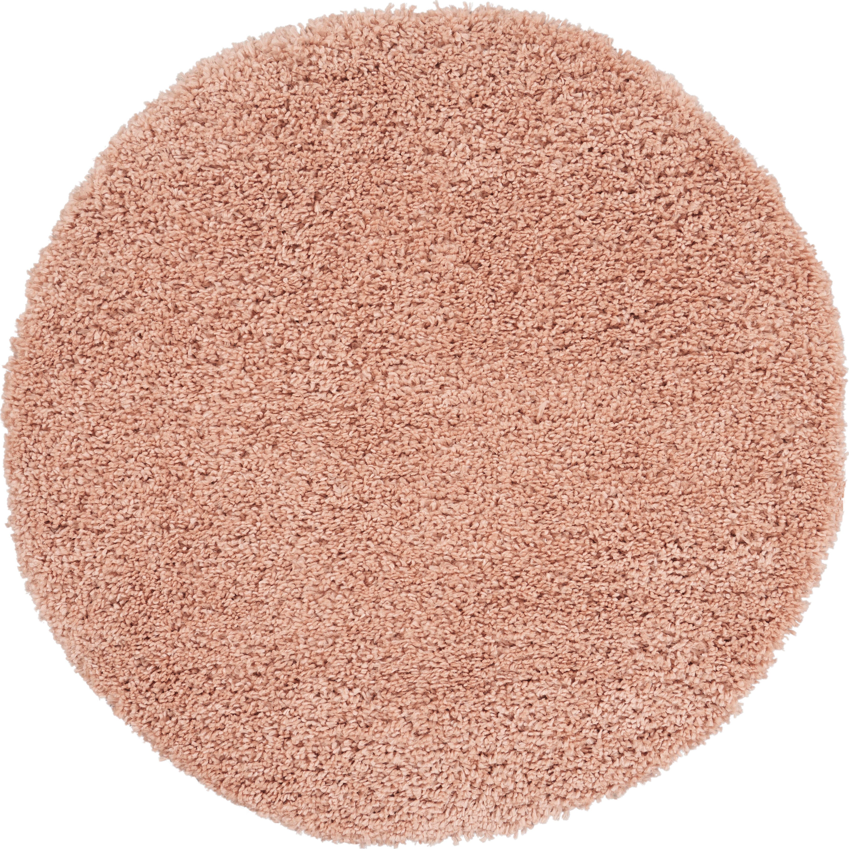 Nourison Malibu Shag 4' X Round Rug, Blush, large