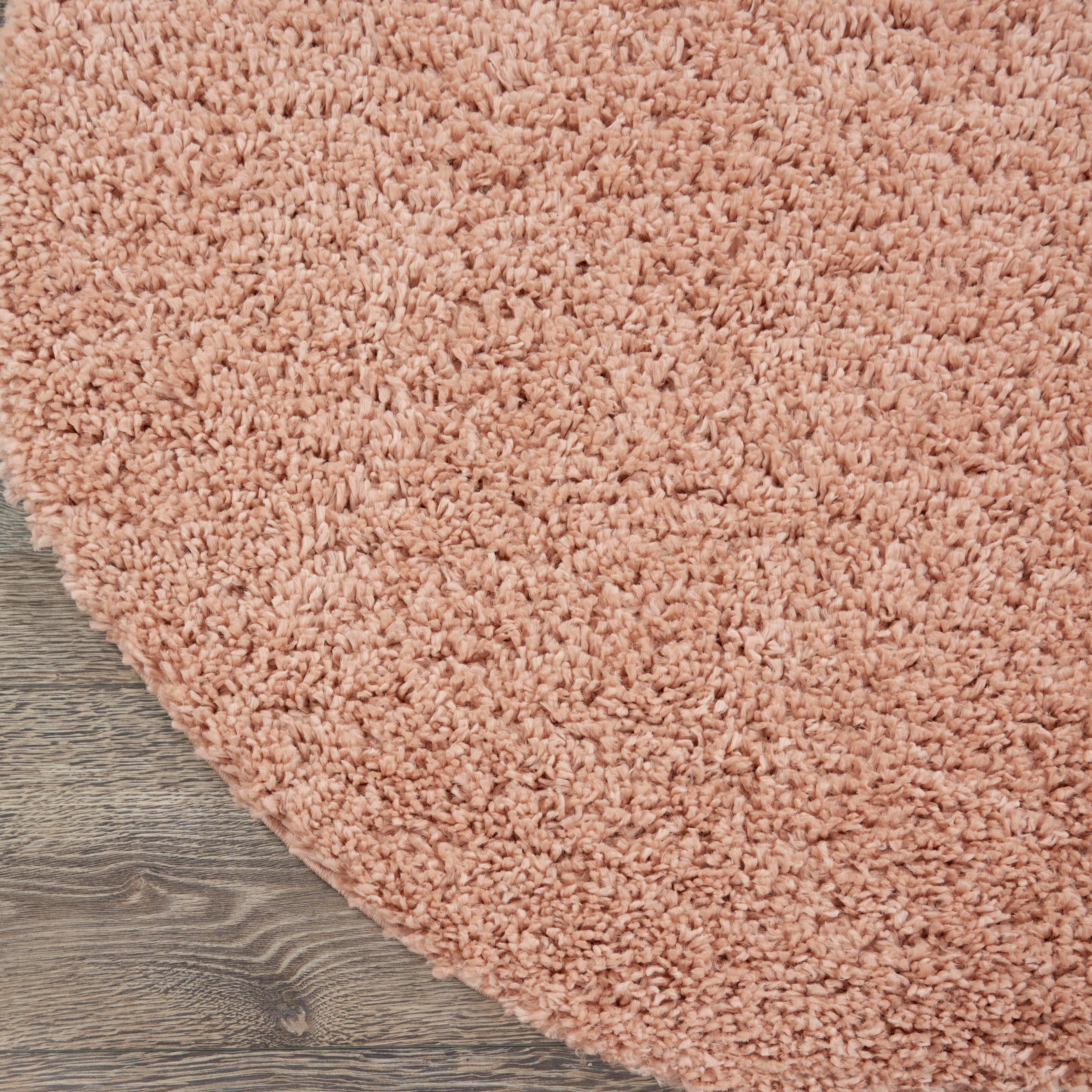 Nourison Malibu Shag 4' X Round Rug, Blush, large