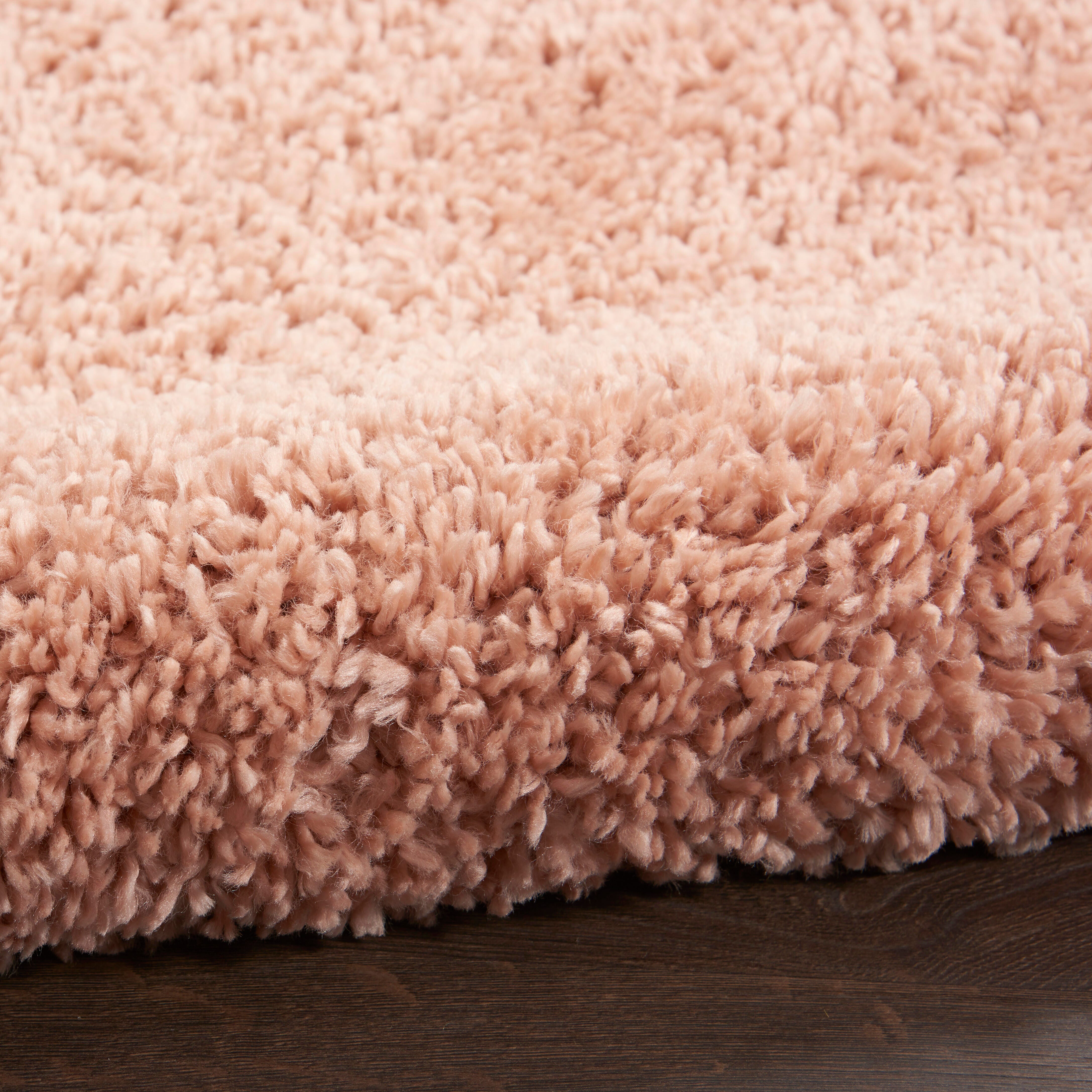 Nourison Malibu Shag 4' X Round Rug, Blush, large