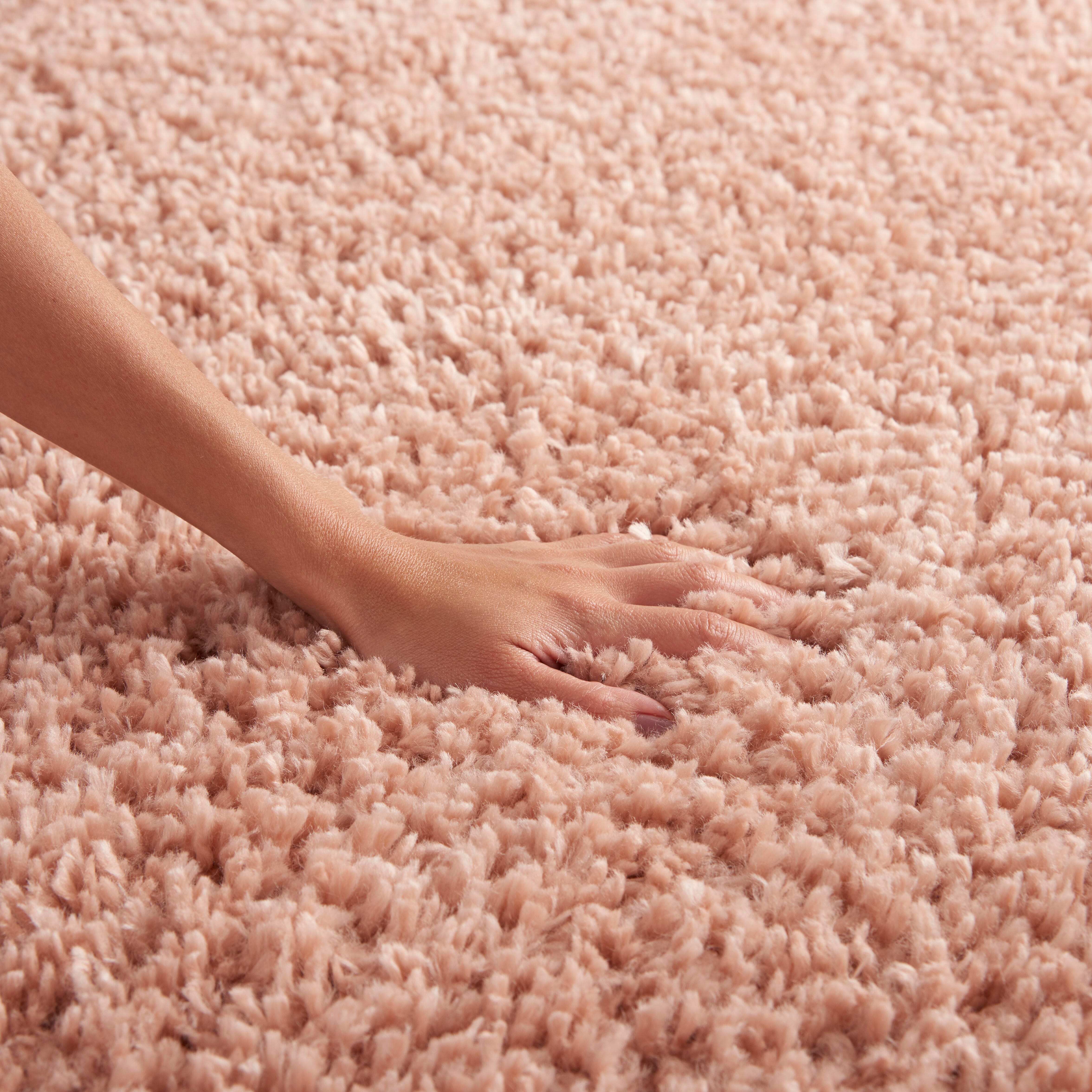 Nourison Malibu Shag 4' X Round Rug, Blush, large