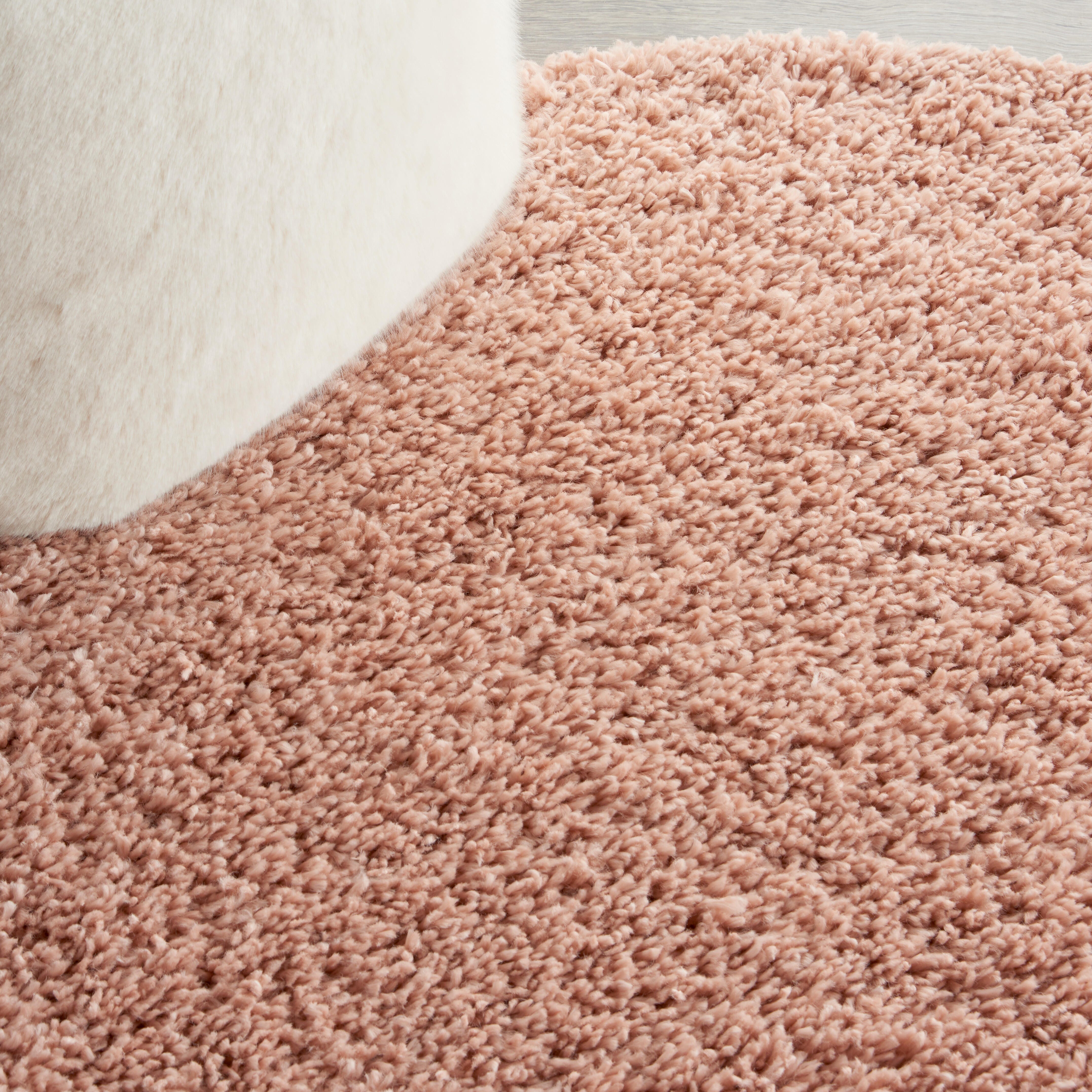 Nourison Malibu Shag 4' X Round Rug, Blush, large