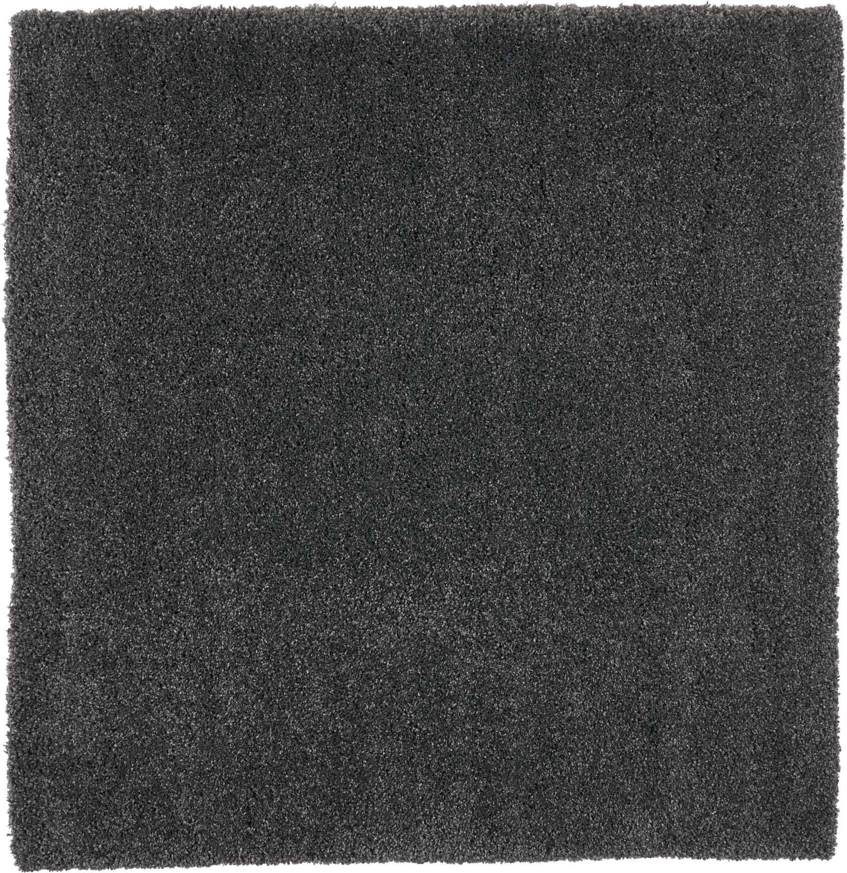 Nourison Malibu Shag 6'7" X Square Solid Rug, Dark Gray, large