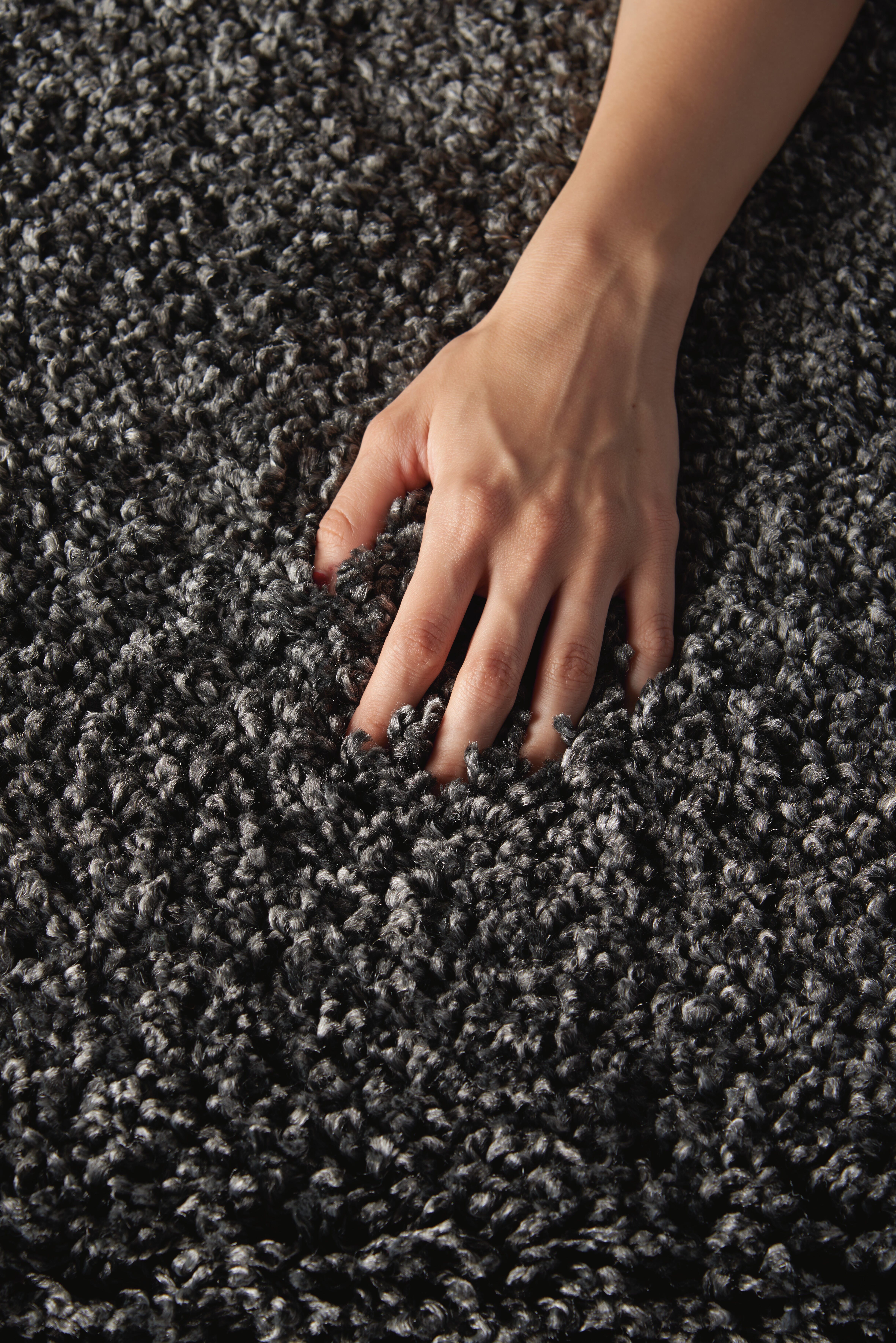 Nourison Malibu Shag 6'7" X Square Solid Rug, Dark Gray, large