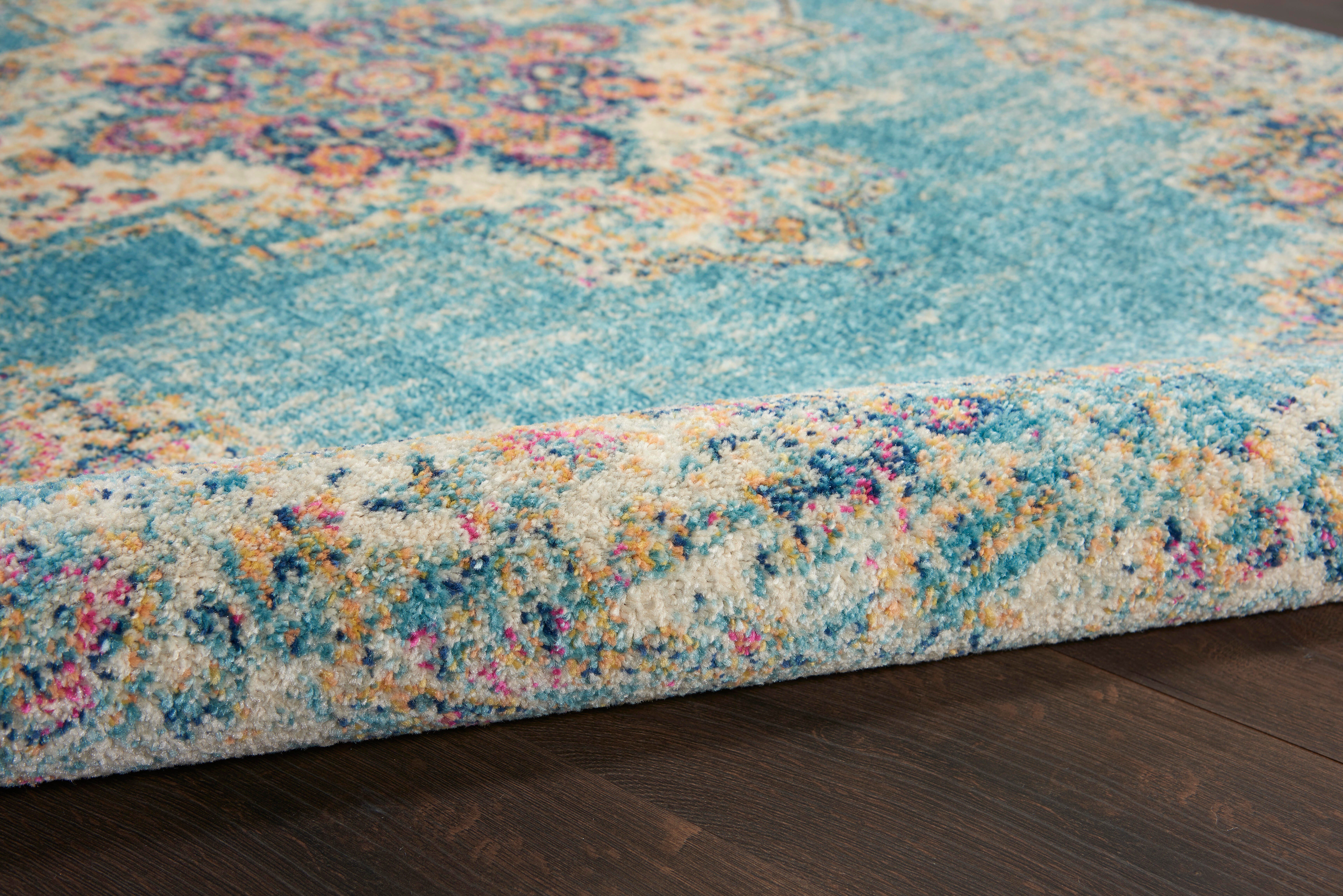 Nourison Nourison Passion 8' x 10' Light Blue Bohemian Indoor Rug, Light Blue, large